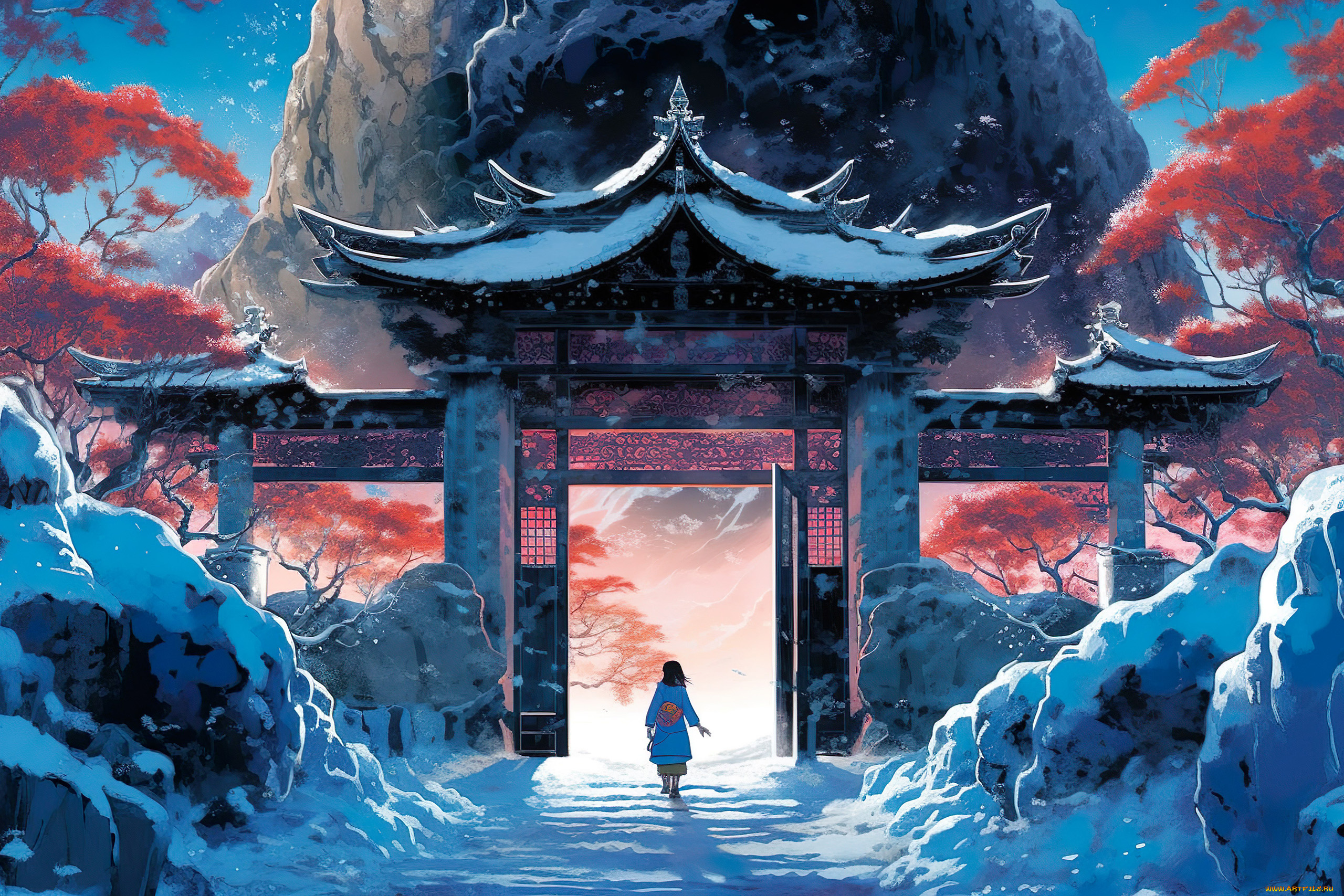 аниме, пейзажи, , природа, нейросети, графика, нейроарт, ai, art, нейронные, сети, рисунки, нейро, искусство