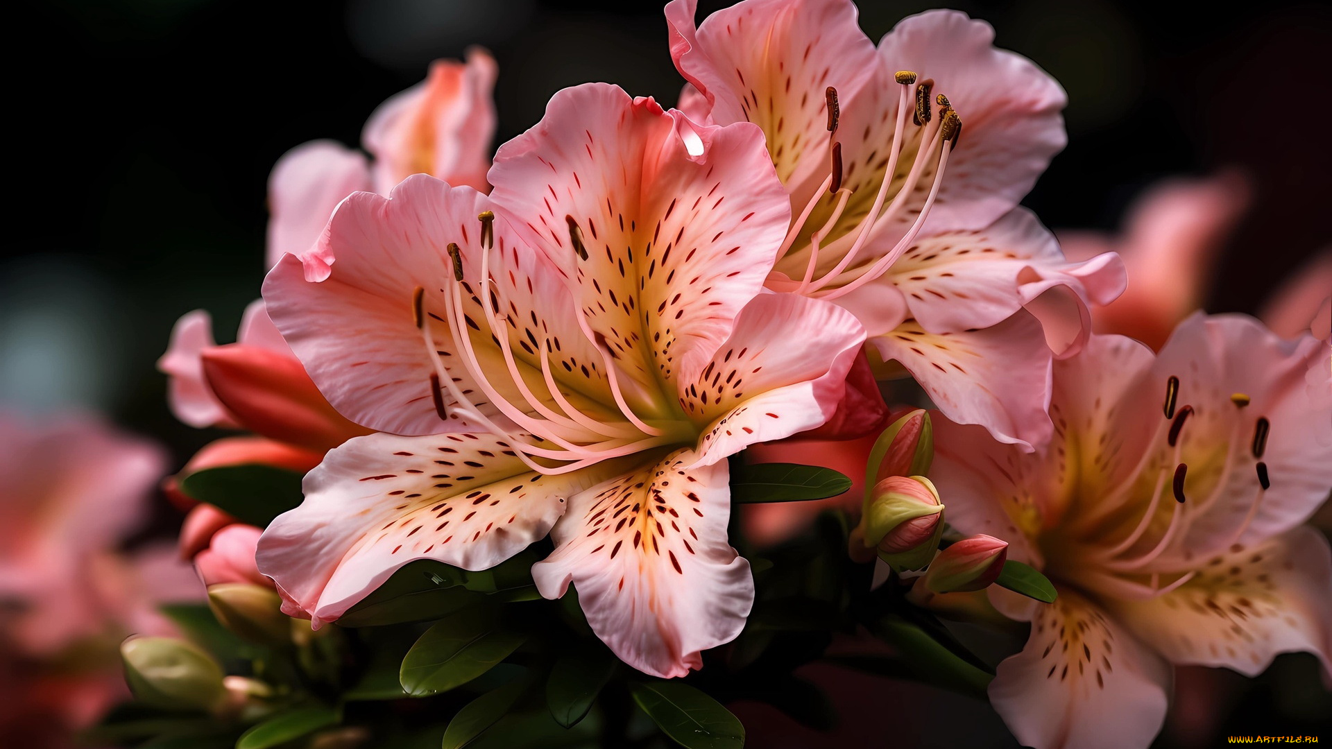 3д, графика, цветы, , flowers, альстромерия