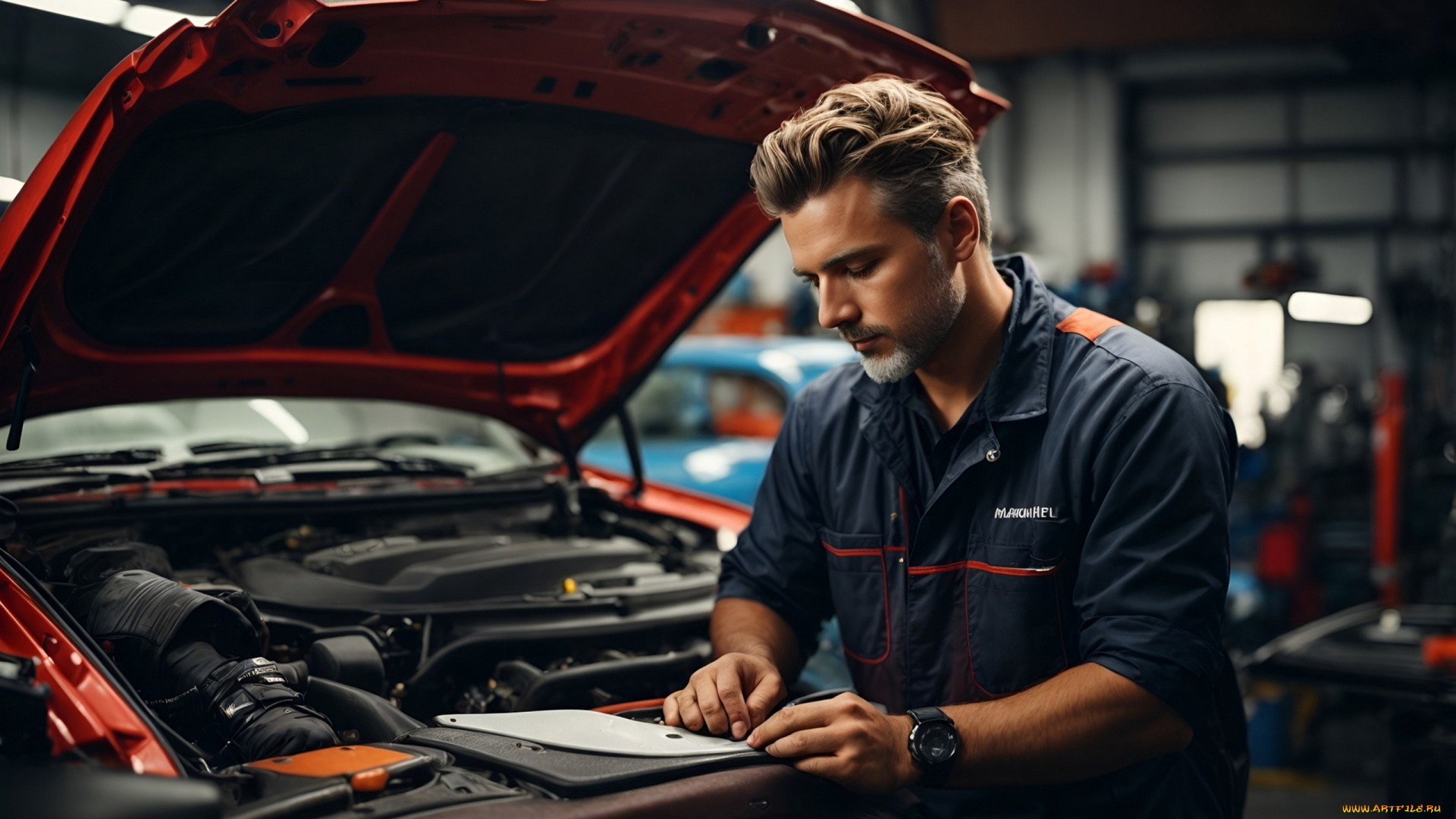 3д, графика, люди-авто, мото, , people-, car, , , moto, автомеханик