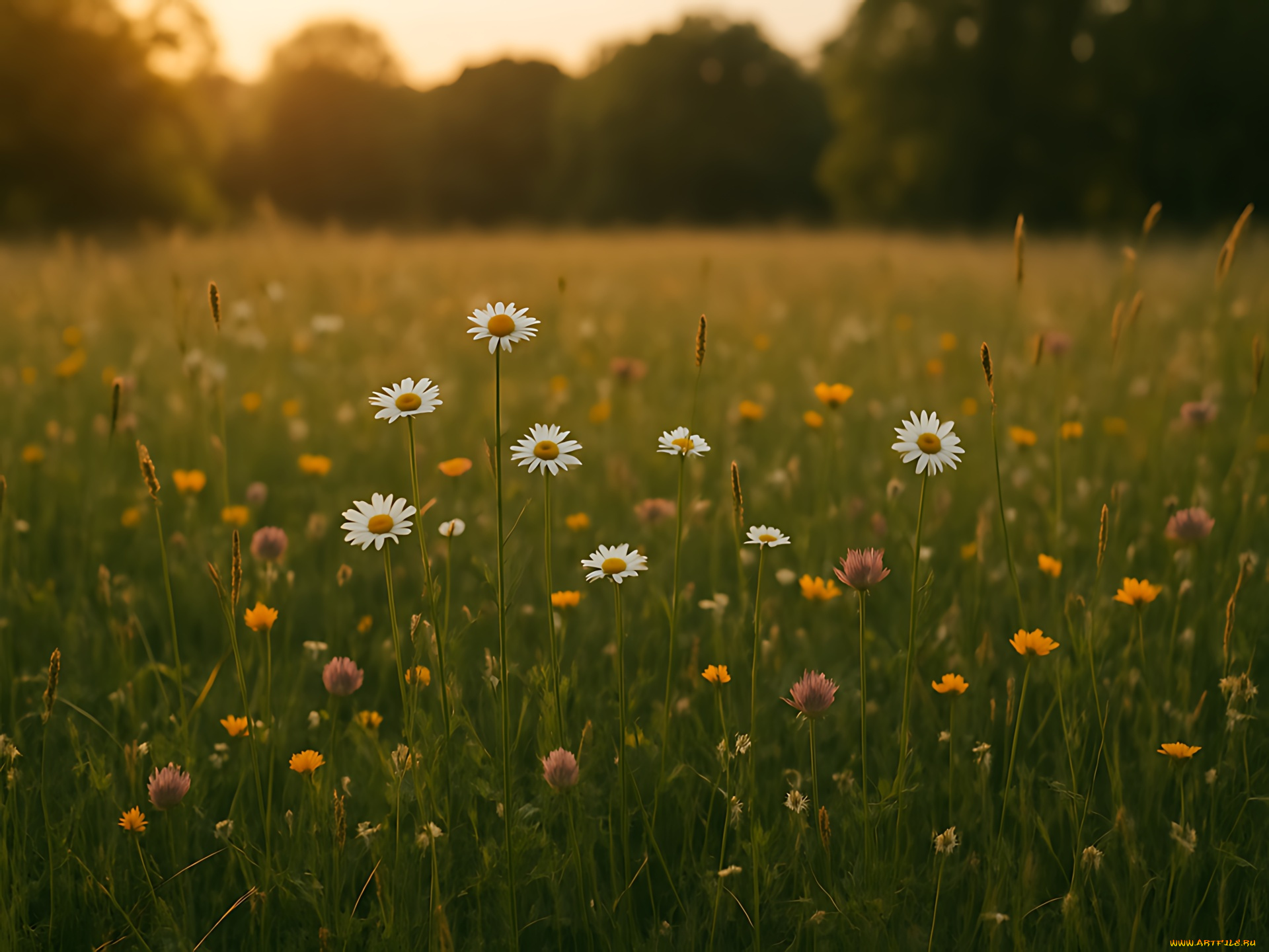 3д, графика, природа, , nature, лето, луг