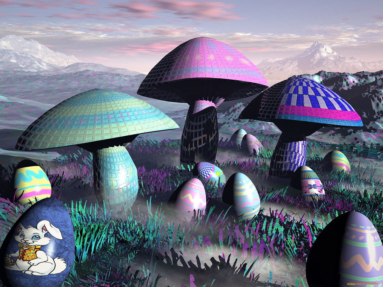 3д, графика, другое, грибы