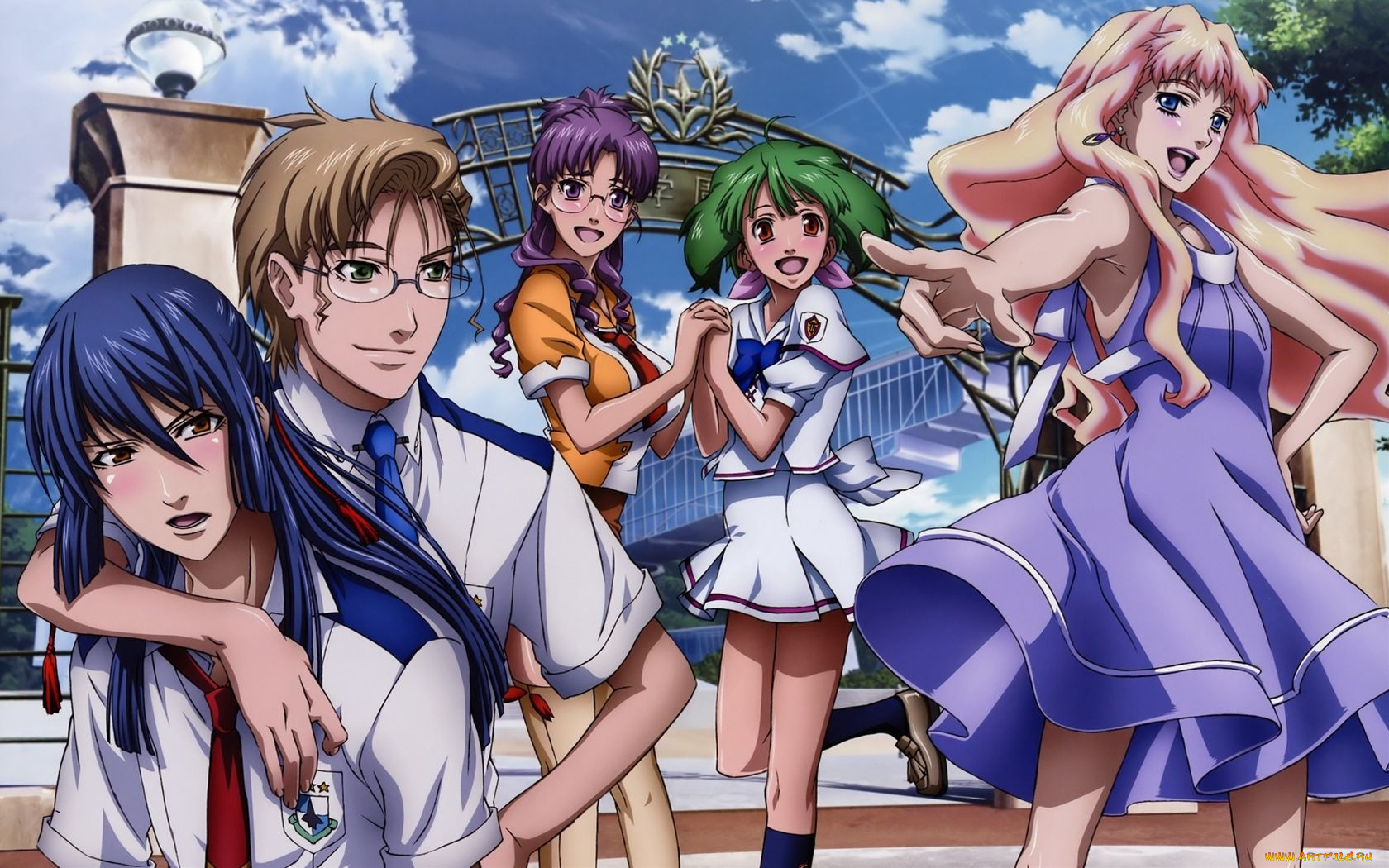 аниме, macross, frontier, девушки