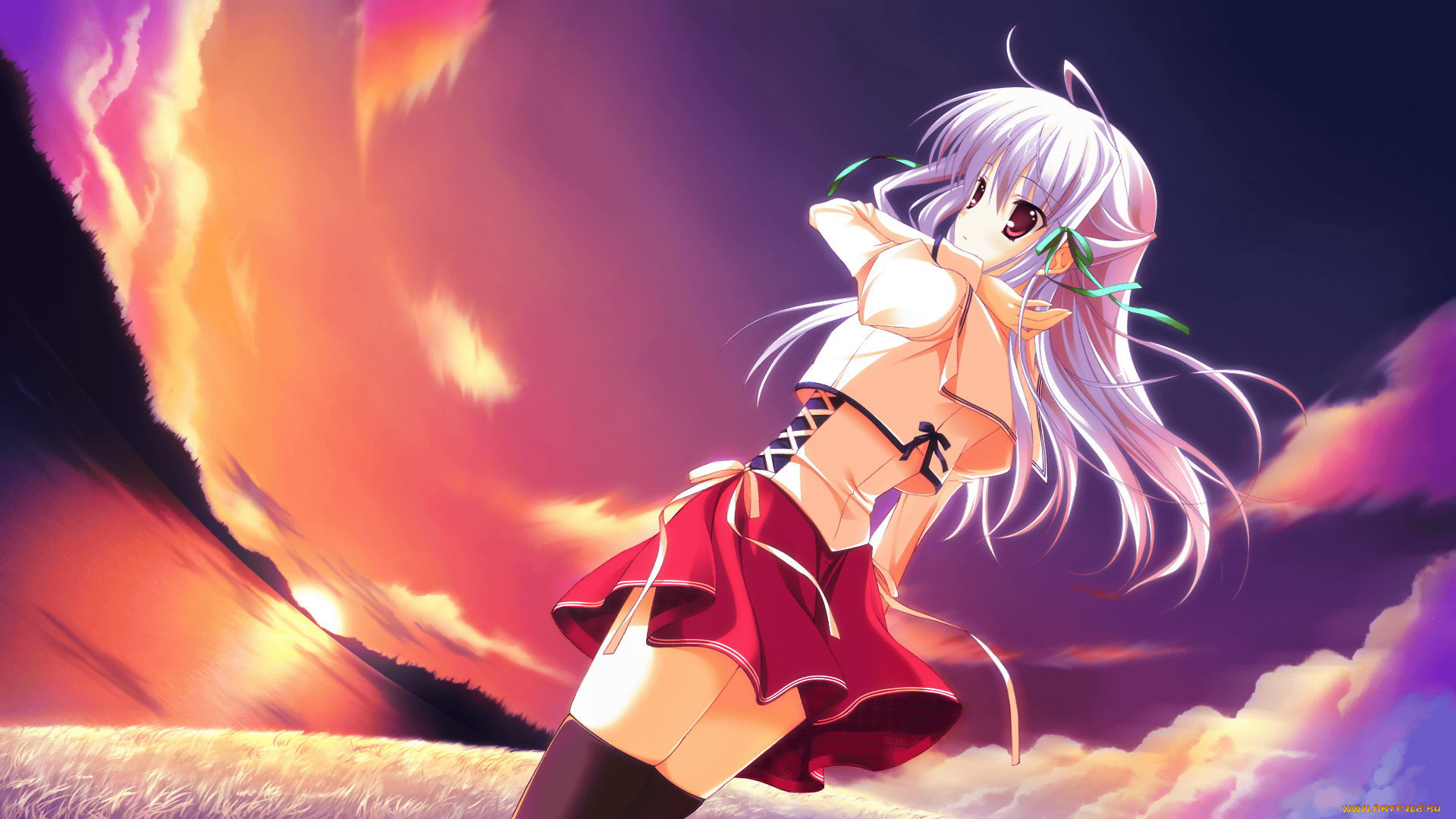 аниме, gift, eternal, rainbow, девушка