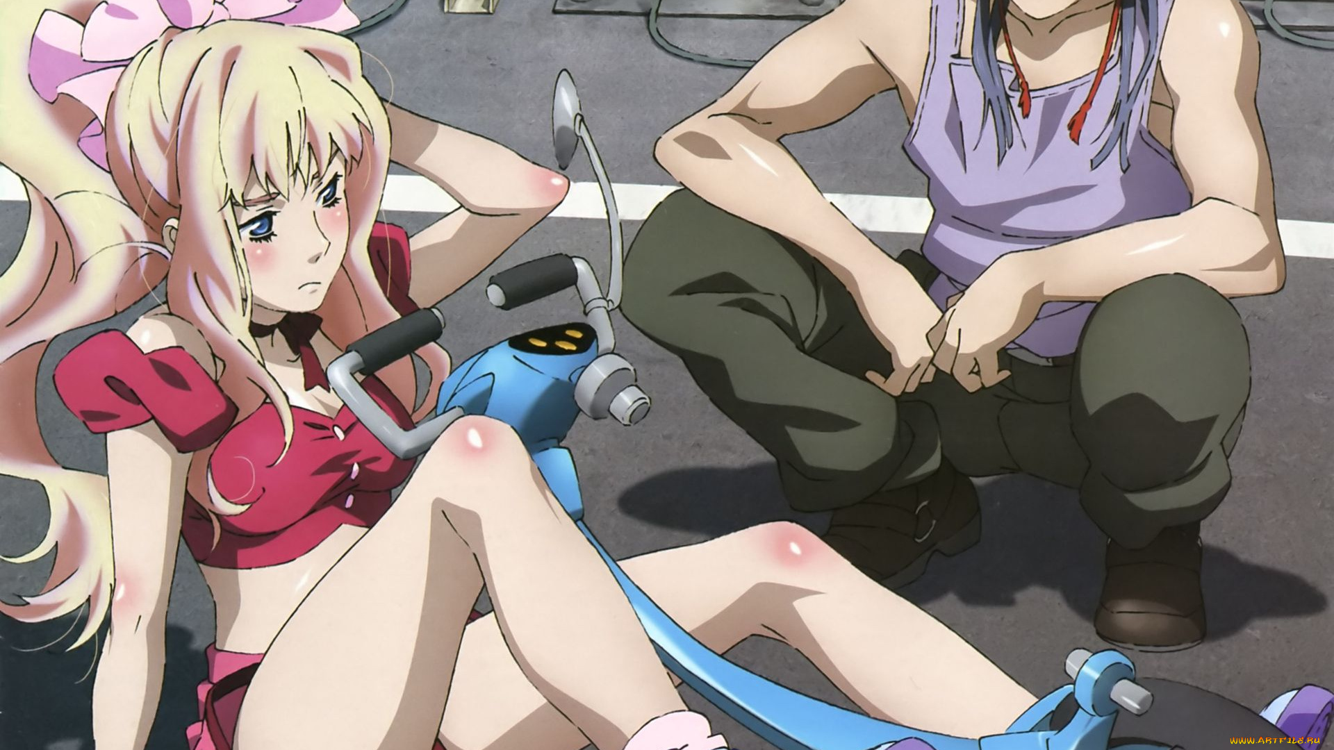 аниме, macross, frontier, девушка, мальчик