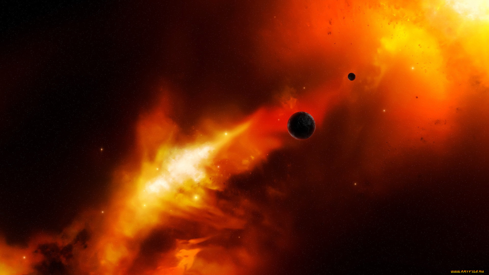 космос, арт, планеты