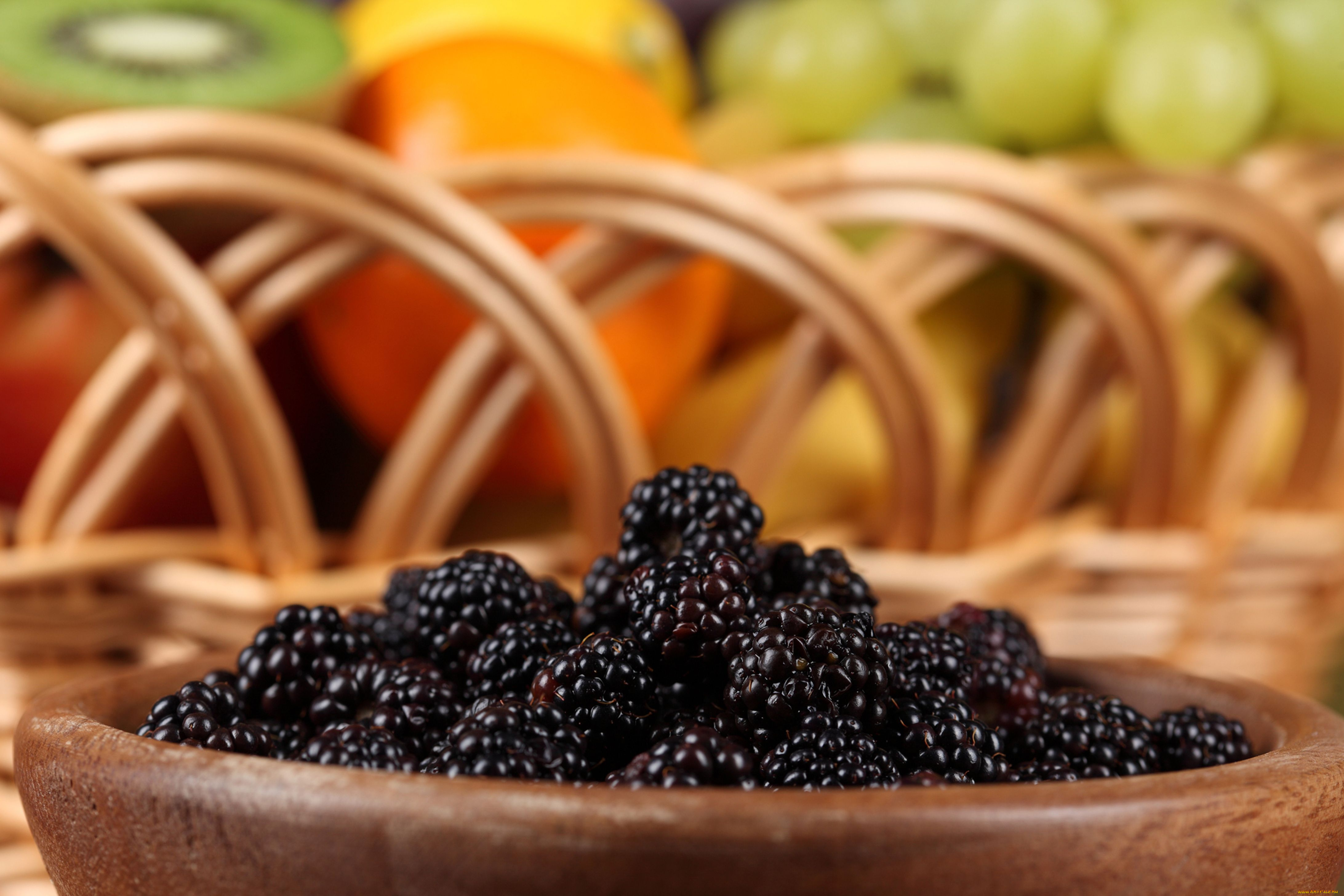 еда, ежевика, ягоды, миска