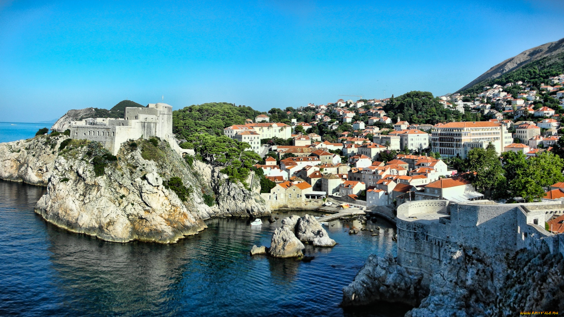 города, дубровник, хорватия, панорама, море