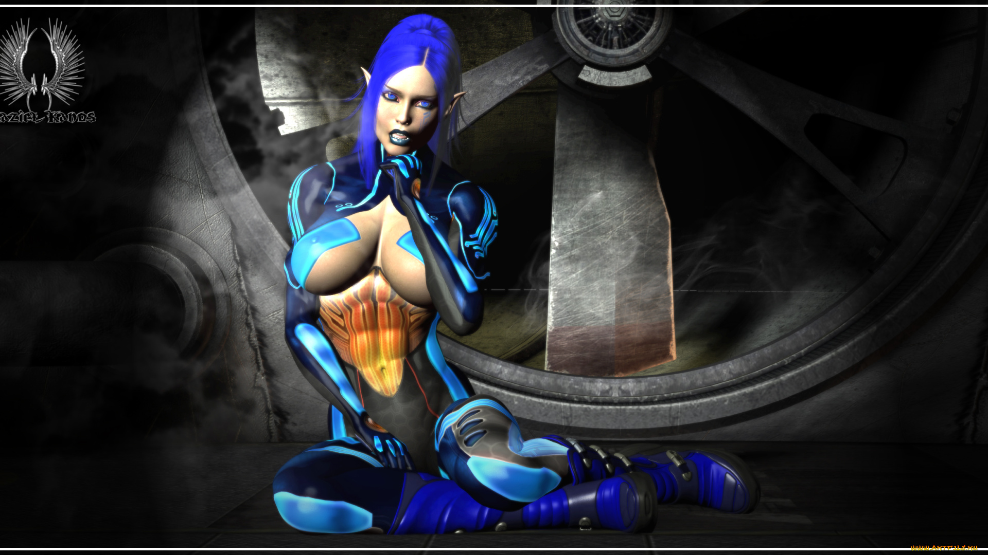 3д, графика, эльфы, , elves, взгляд, эльфийка