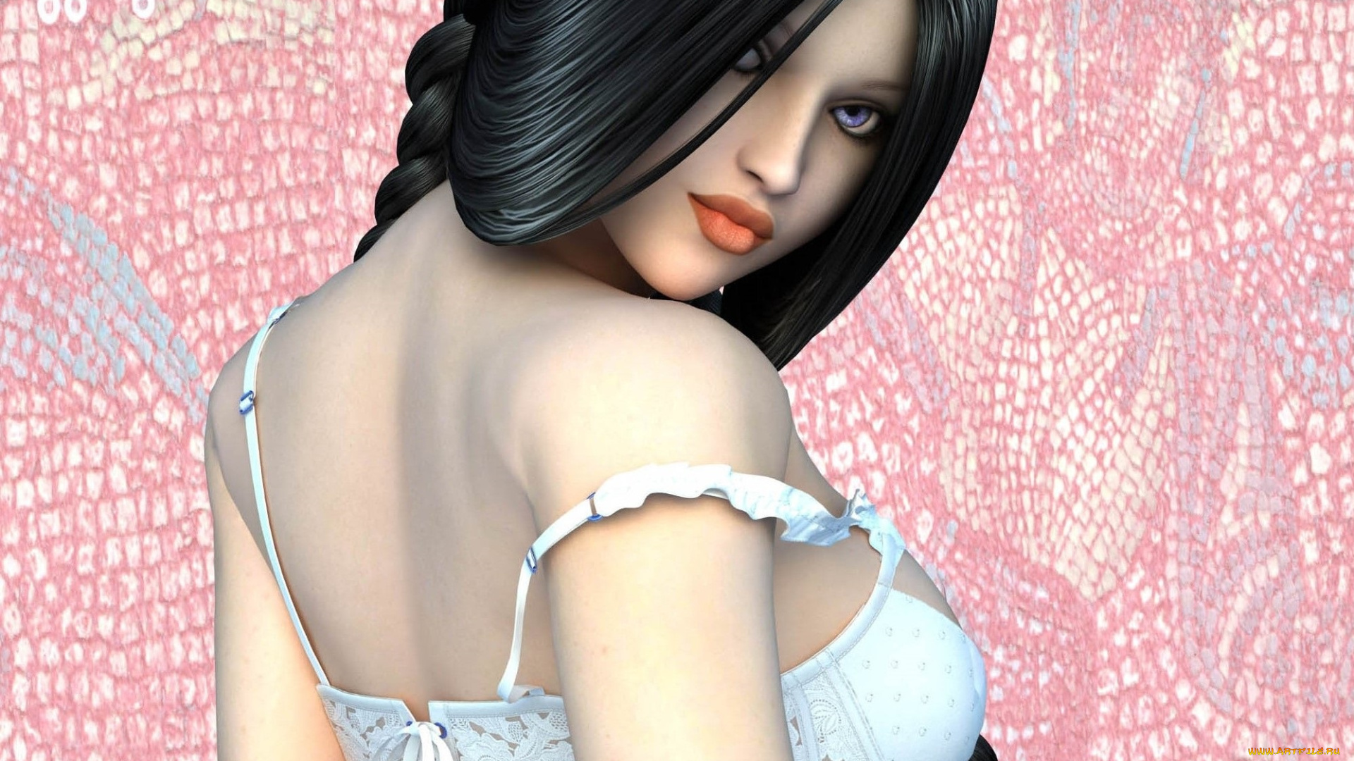 3д, графика, люди, , people, девушка, взгляд