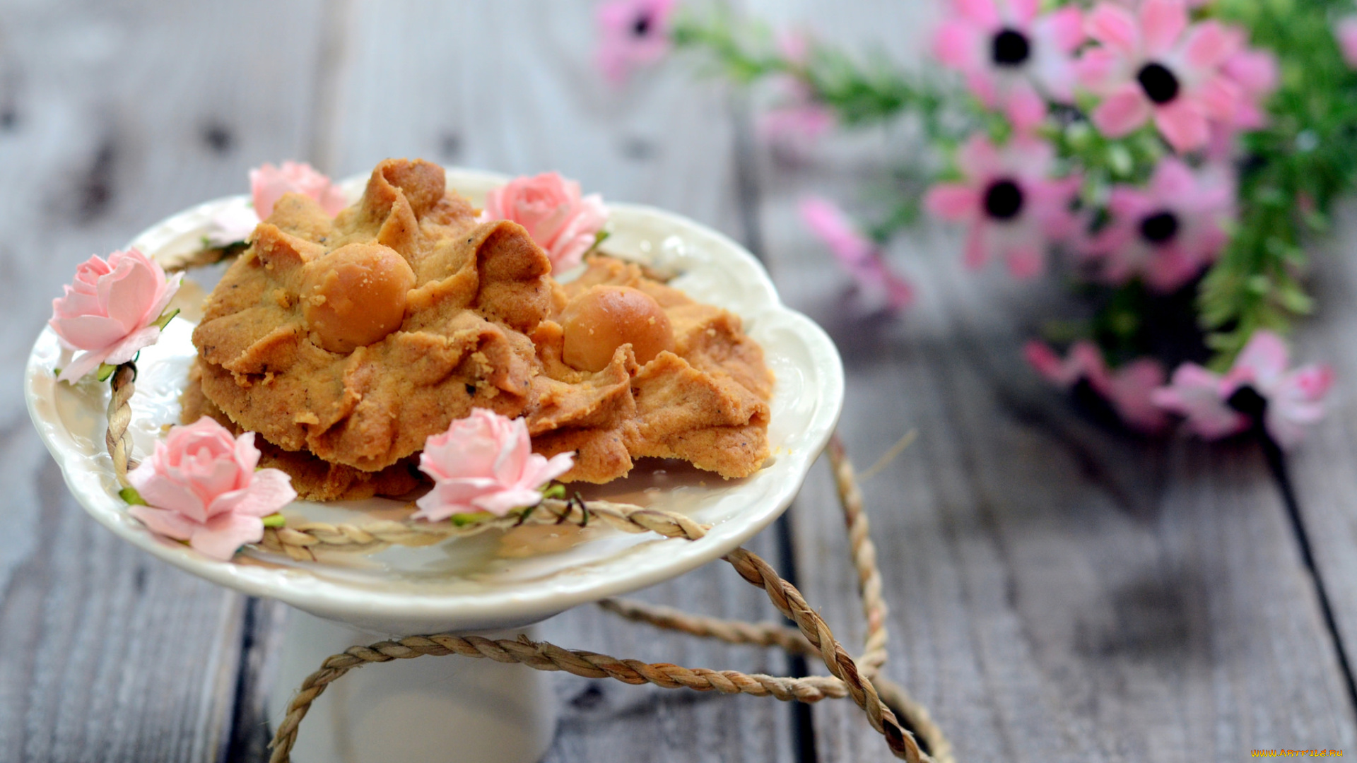 еда, пирожные, , кексы, , печенье, цветы, печенье, ваза