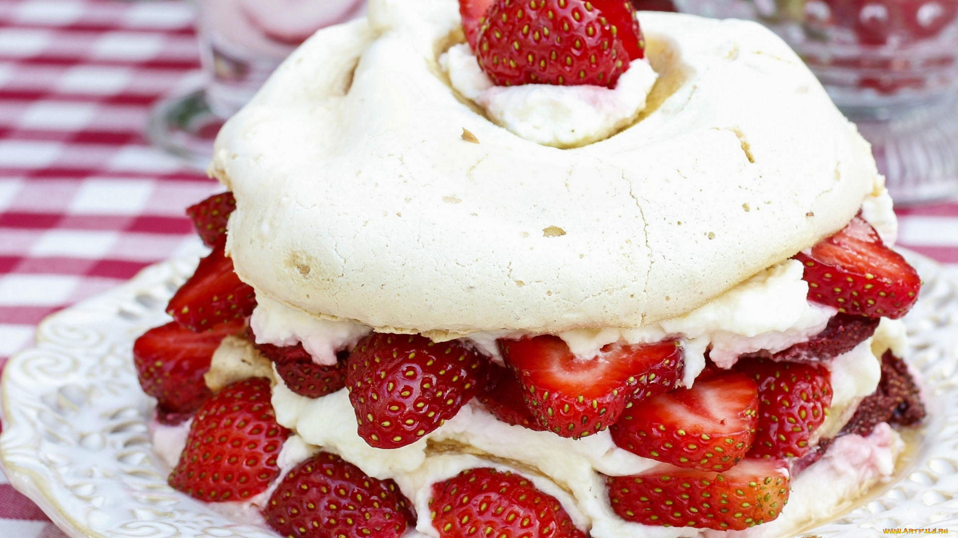 еда, торты, клубника, ягоды, торт