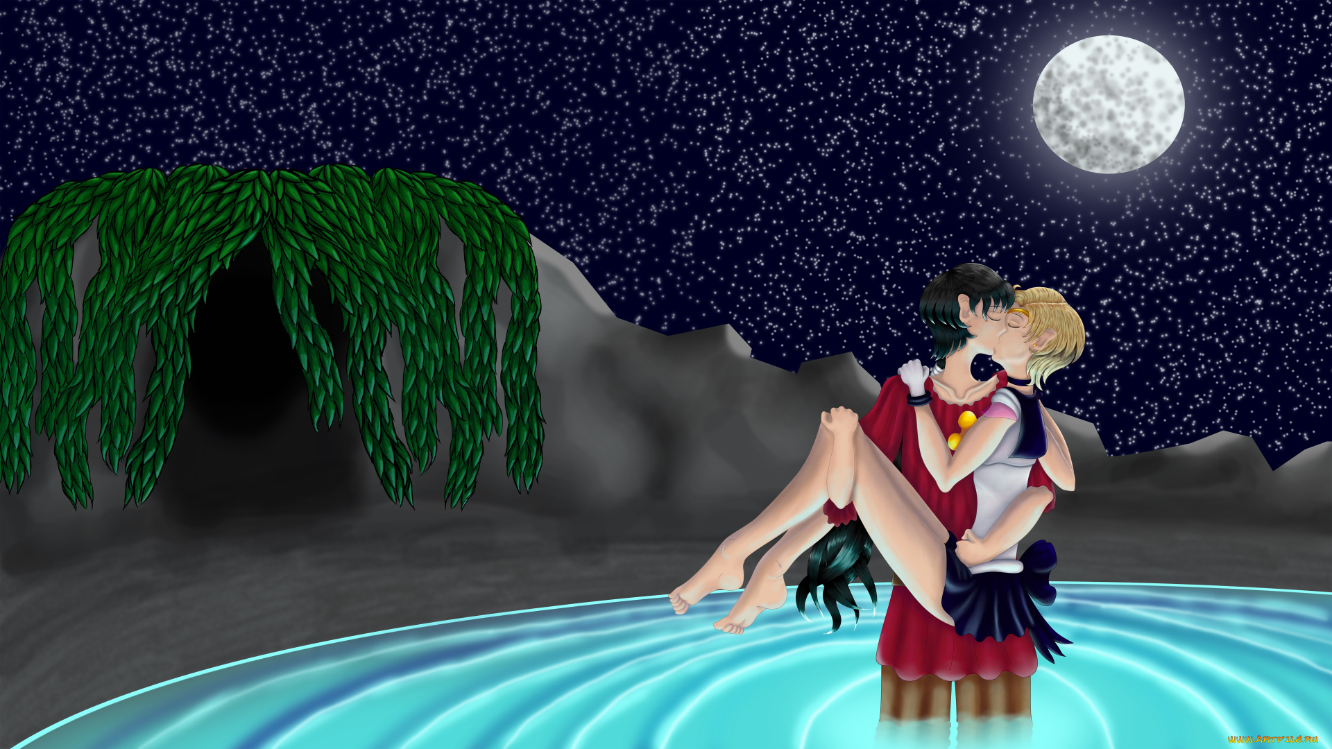 рисованные, люди, девочка, мальчик