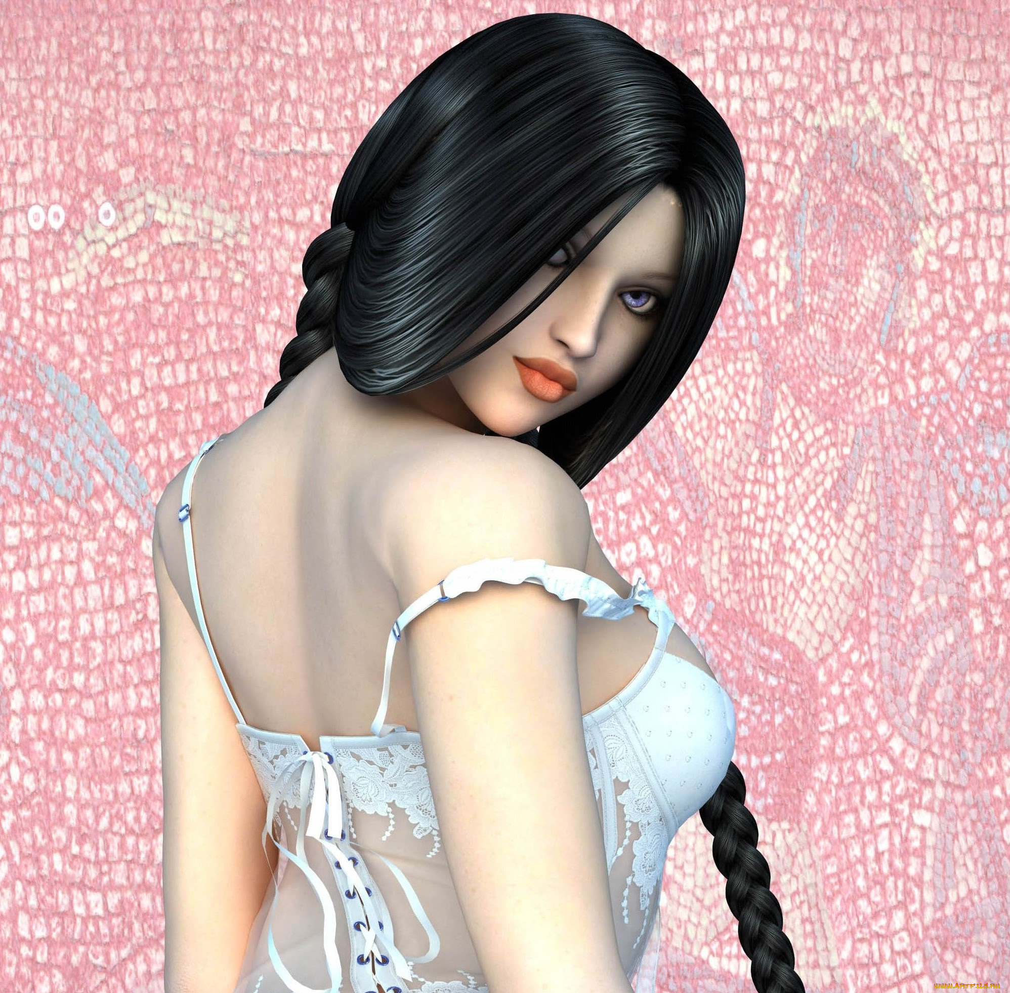 3д, графика, люди, , people, девушка, взгляд