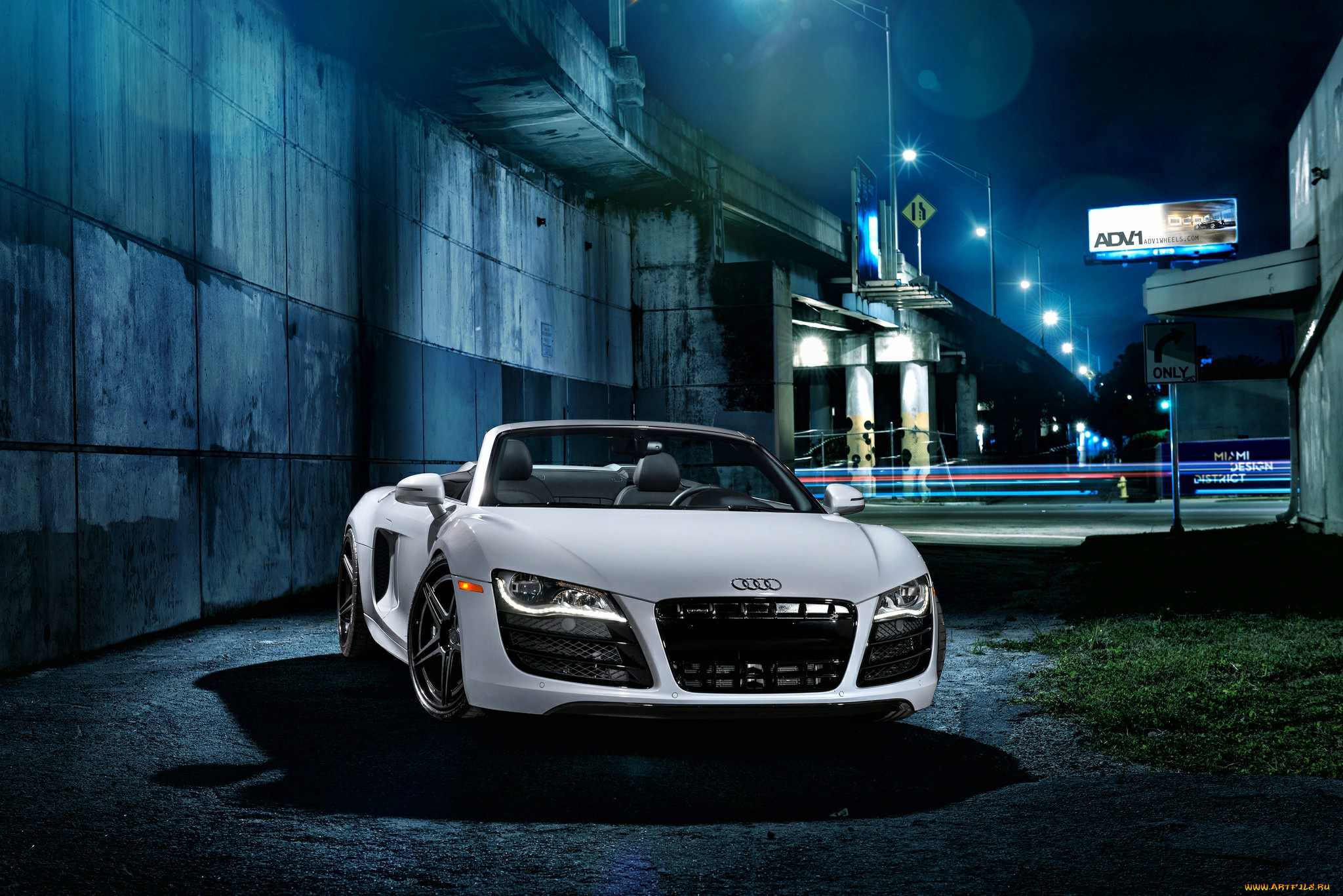 audi, r8, v10, автомобили, audi, ночь, улица, авто