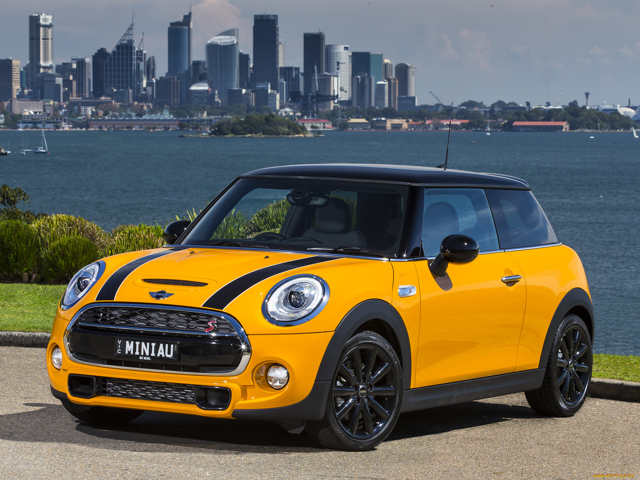 автомобили, mini, желтый, f56, 2014, г, au-spec, cooper, s