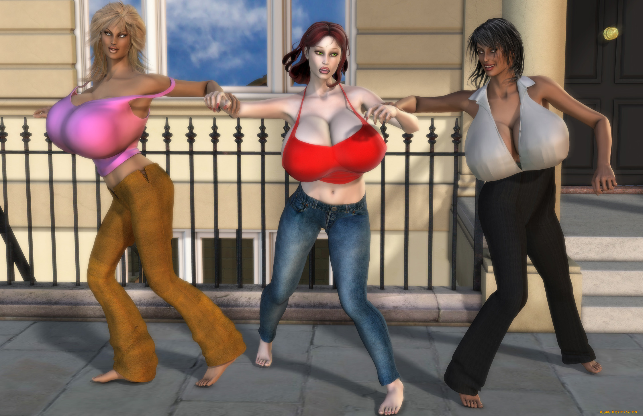 3д, графика, люди, , people, взгляд, девушка, грудь