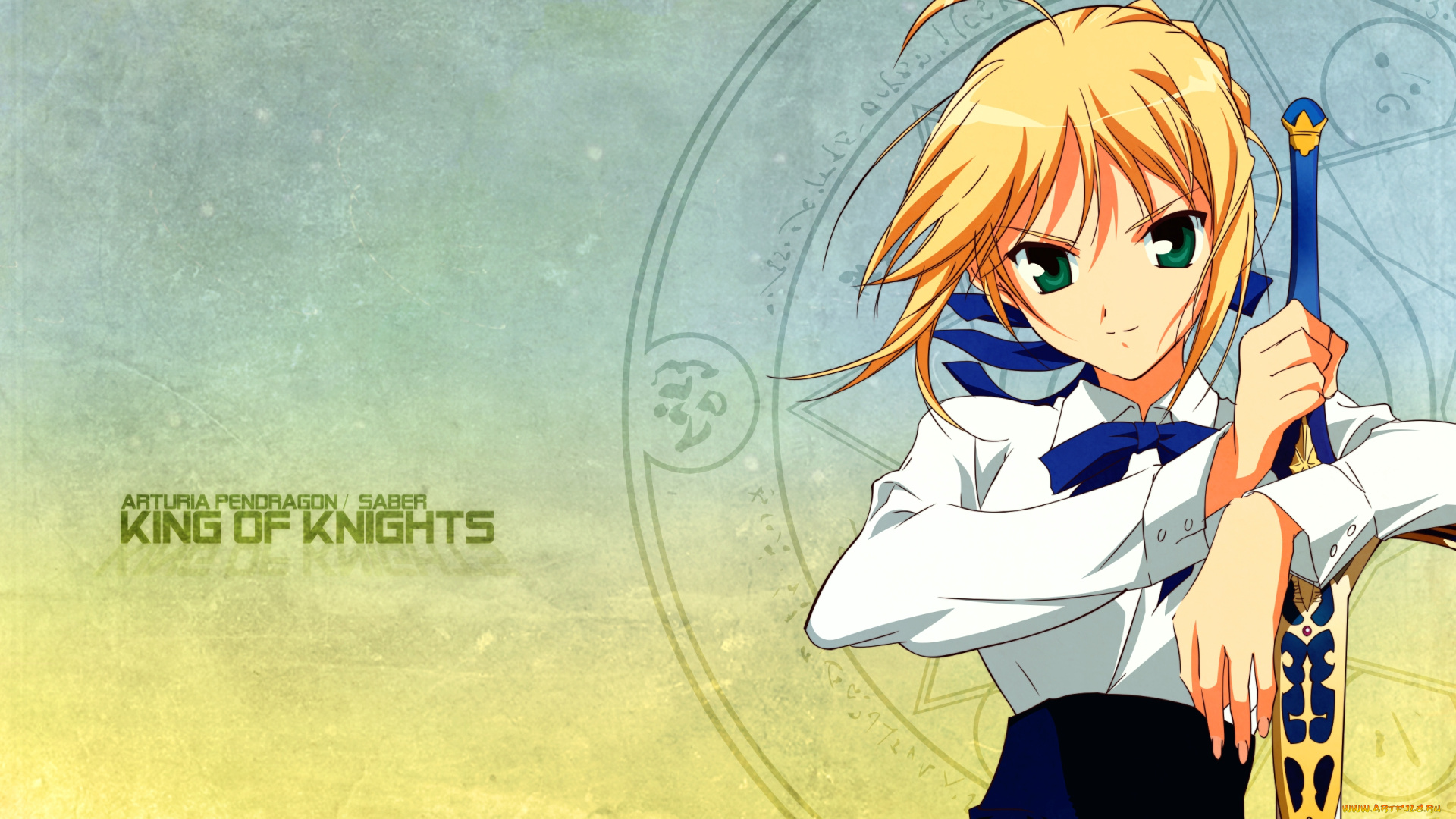 аниме, fate, stay, night, фон, взгляд, девушка