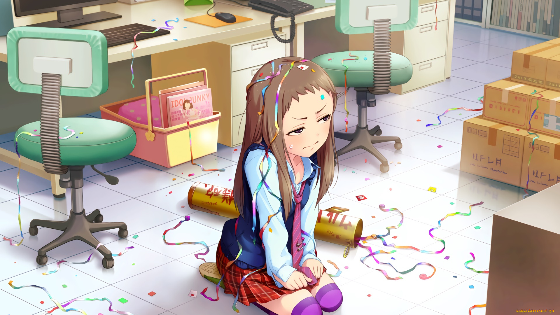 аниме, idolm@ster, взгляд, фон, девушка