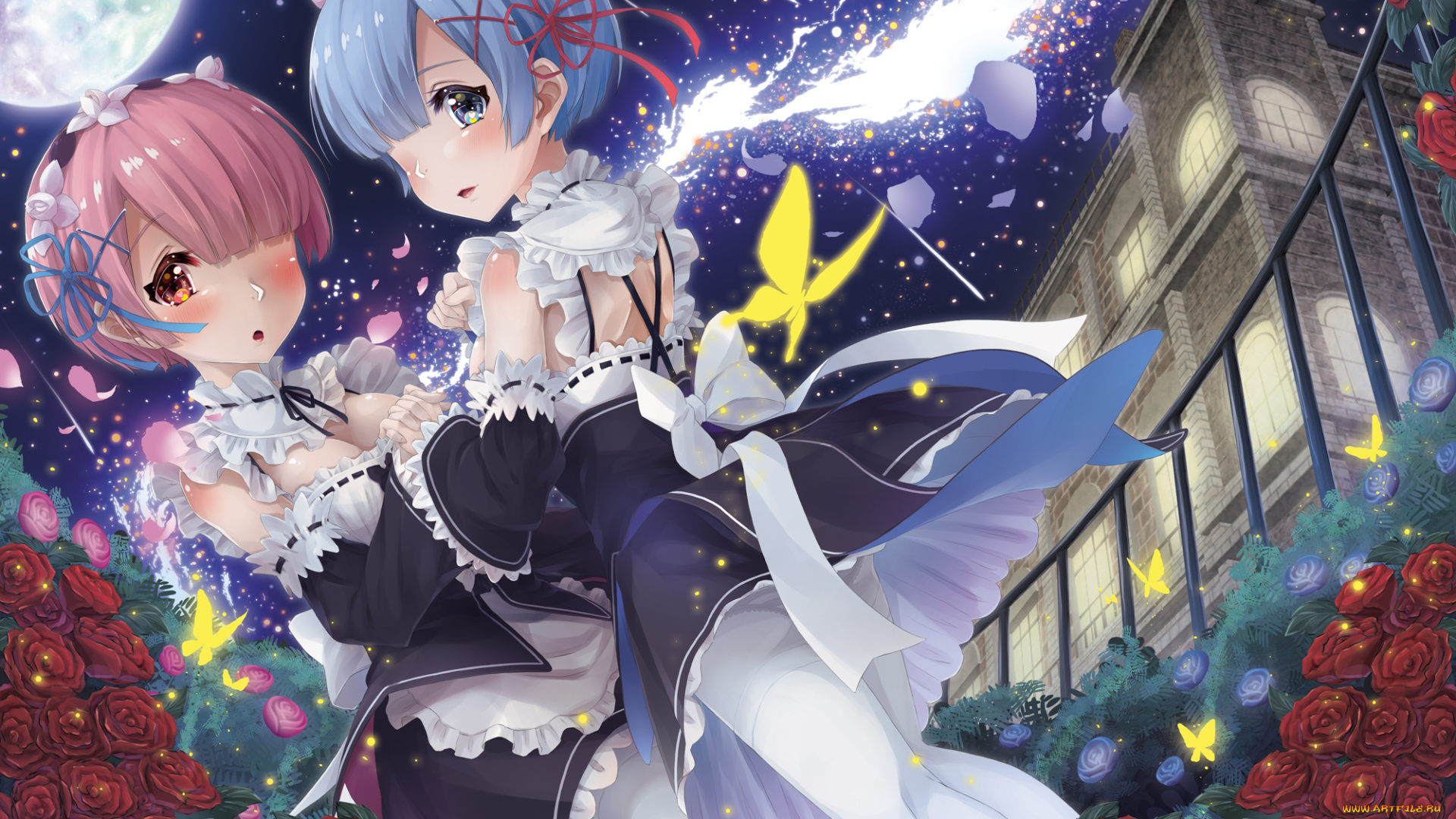 аниме, re, , zero, kara, hajimeru, isekai, seikatsu, фон, взгляд, девушки