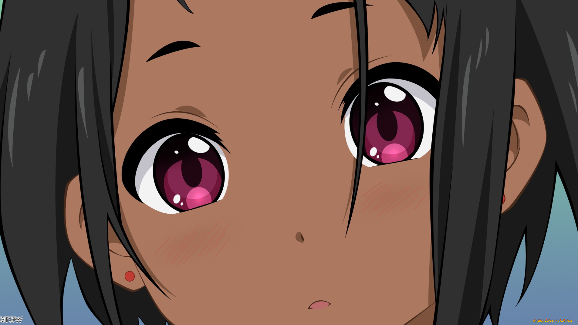 аниме, tamako, market, взгляд, девушка, фон