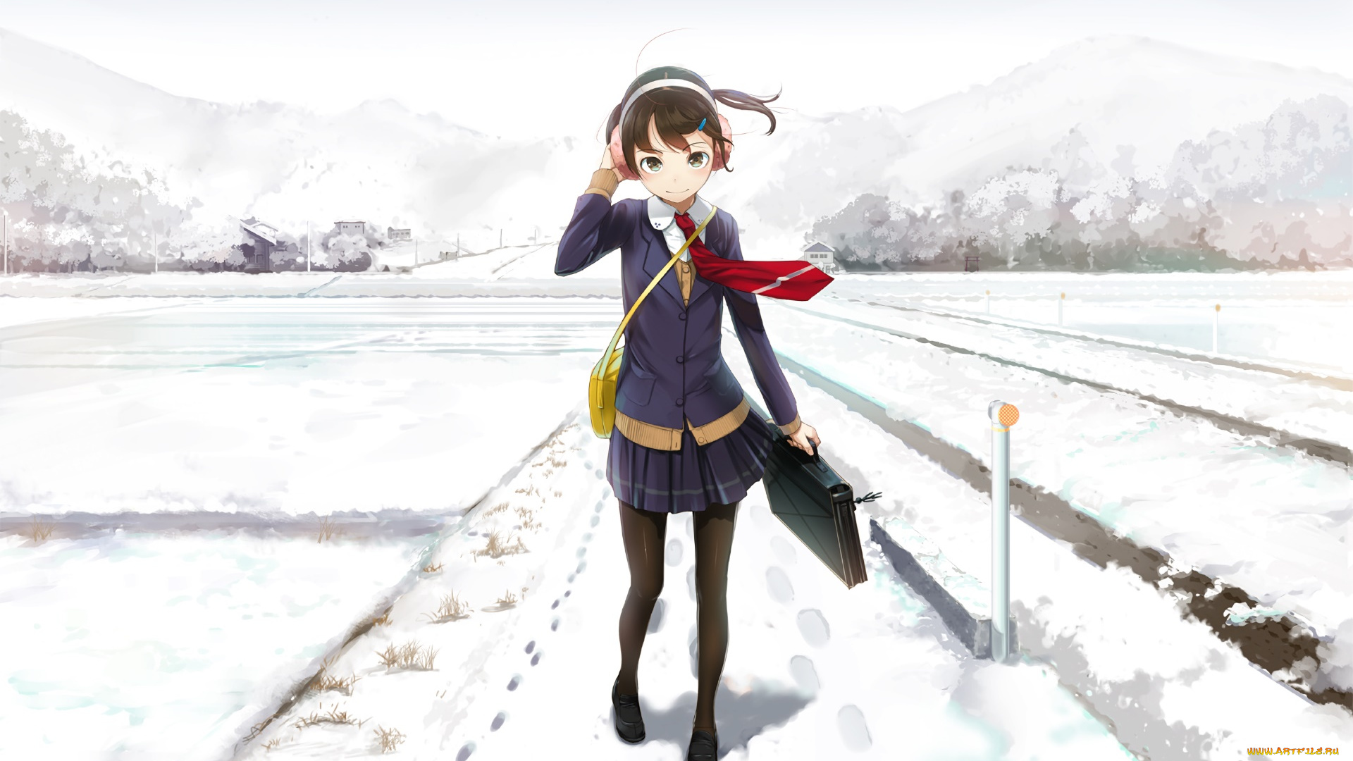 аниме, unknown, , другое, фон, взгляд, девушка