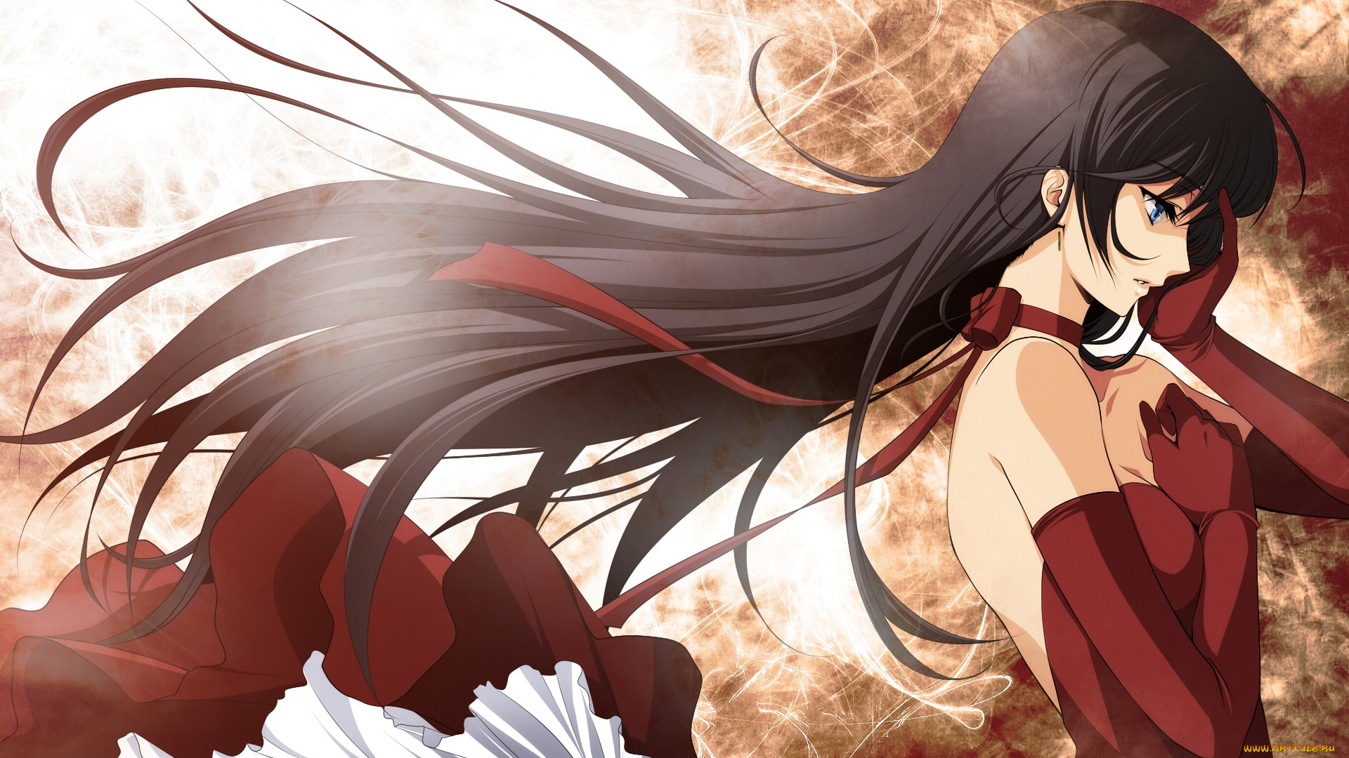 аниме, unknown, , другое, фон, взгляд, девушка