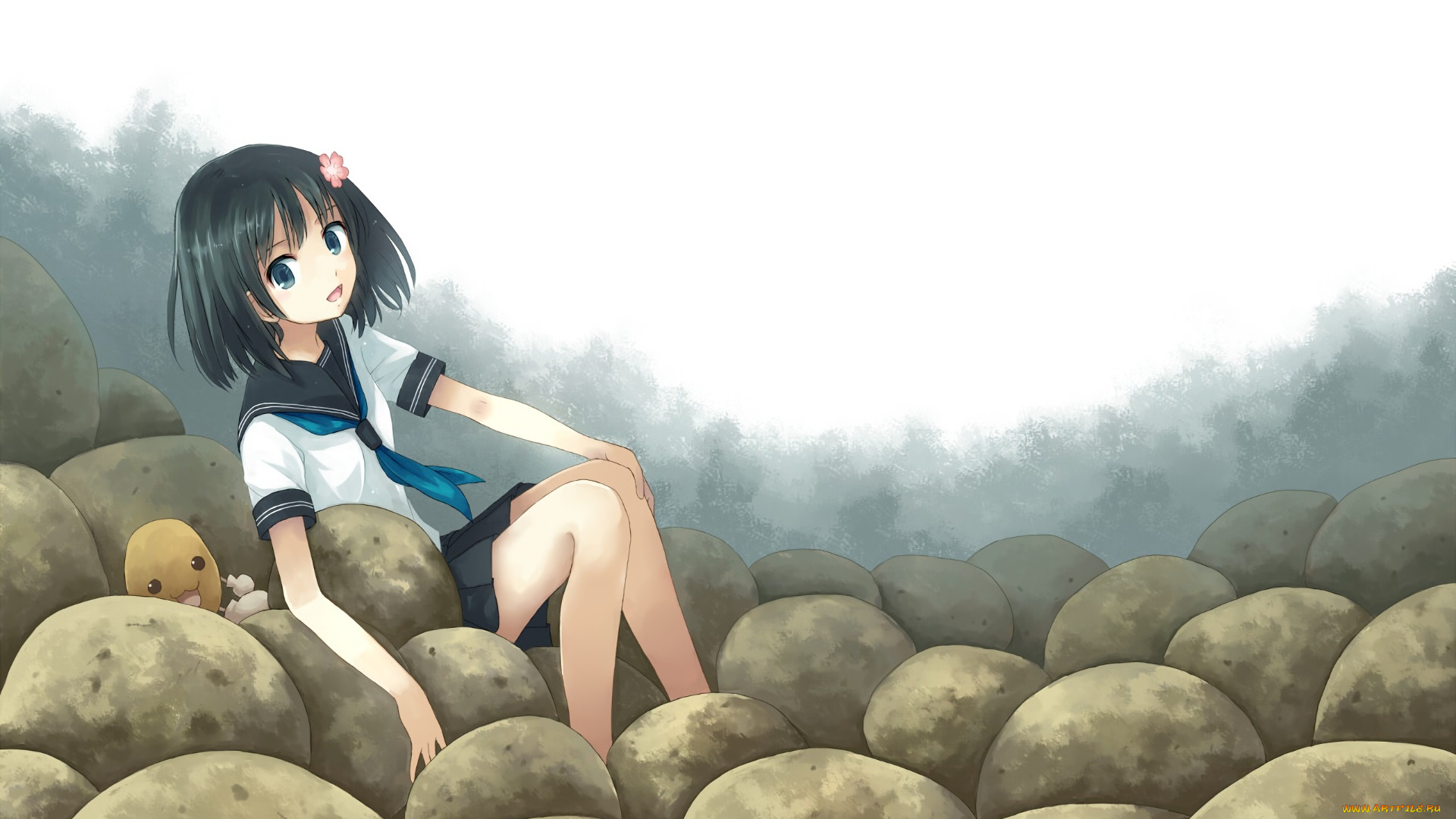 аниме, unknown, , другое, фон, взгляд, девушка