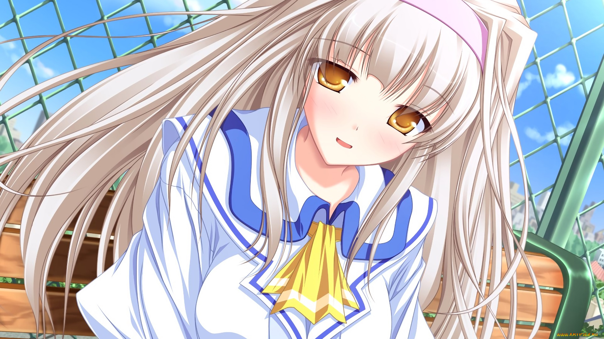 аниме, unknown, , другое, взгляд, девушка, фон