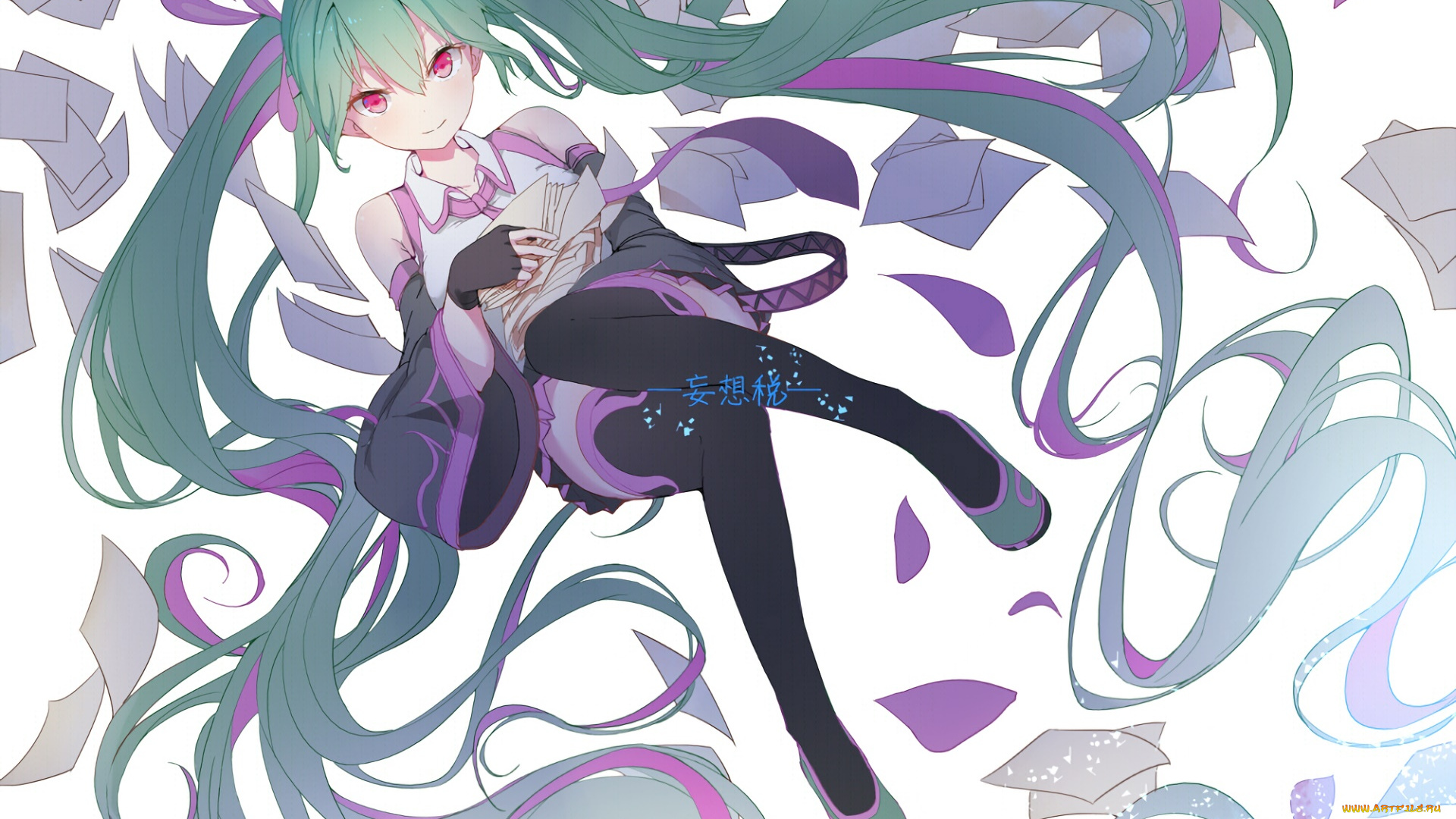 аниме, vocaloid, фон, взгляд, девушка