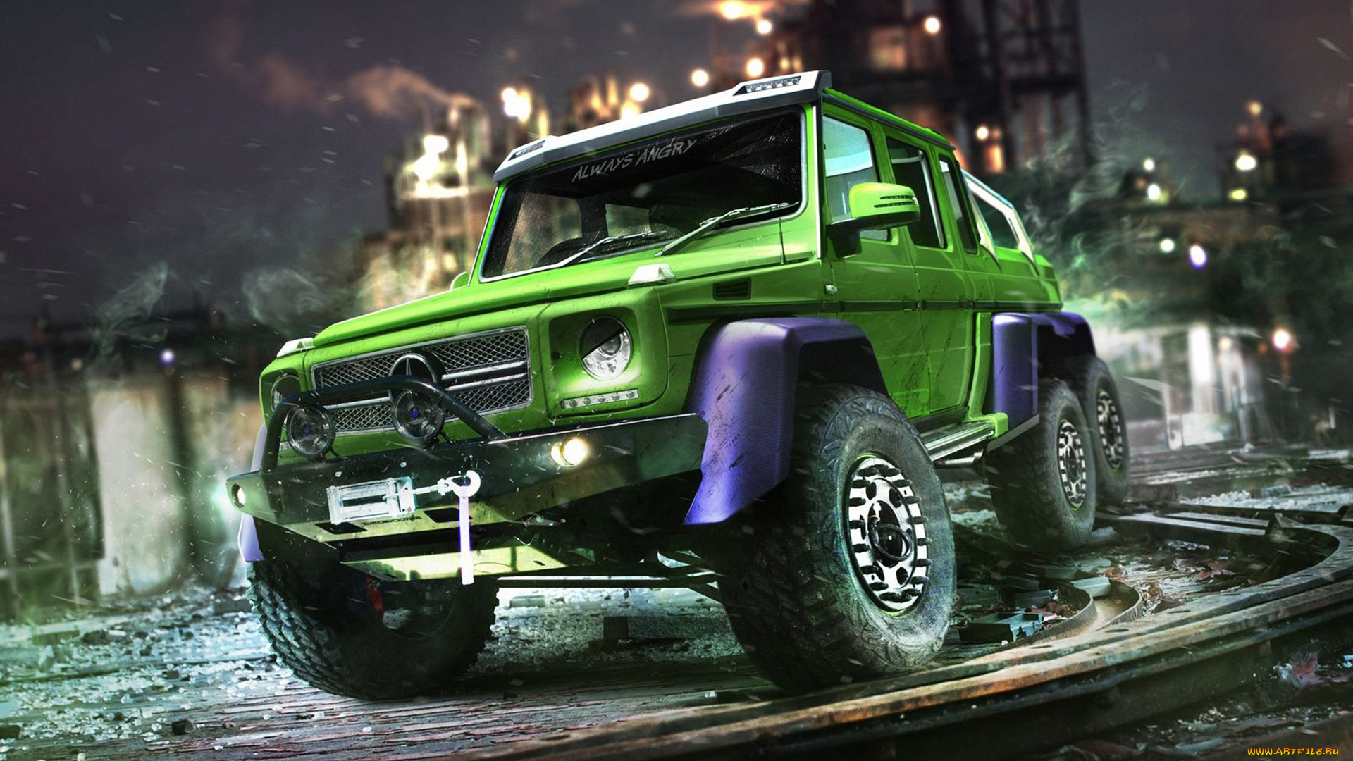 автомобили, виртуальный, тюнинг, mercedes-benz, g63, amg, 6x6, the, hulk, халк