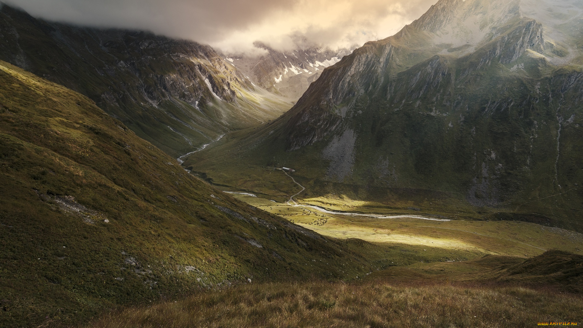 природа, горы, долина, река