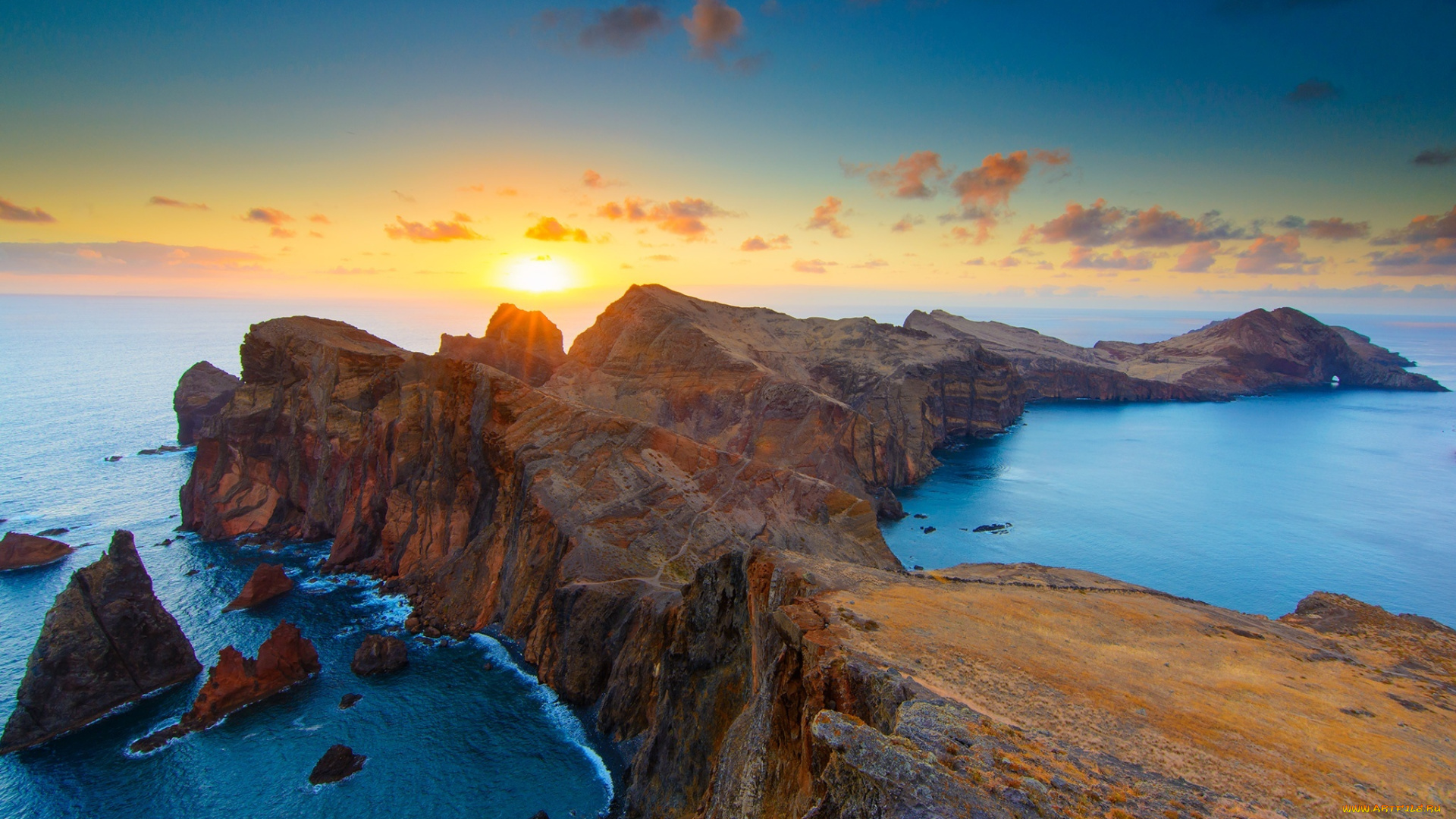природа, восходы, закаты, закат, море, скалы