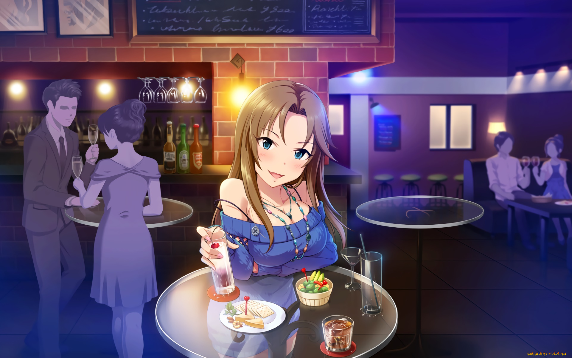 аниме, idolm@ster, фон, взгляд, девушка