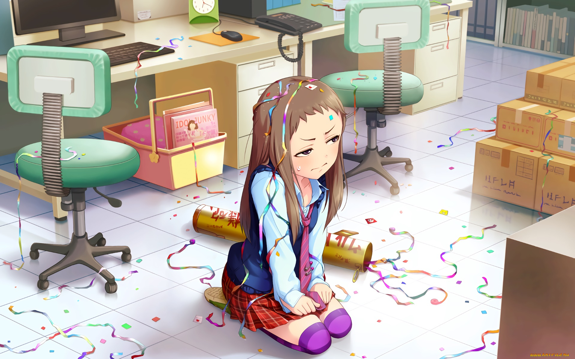 аниме, idolm@ster, взгляд, фон, девушка