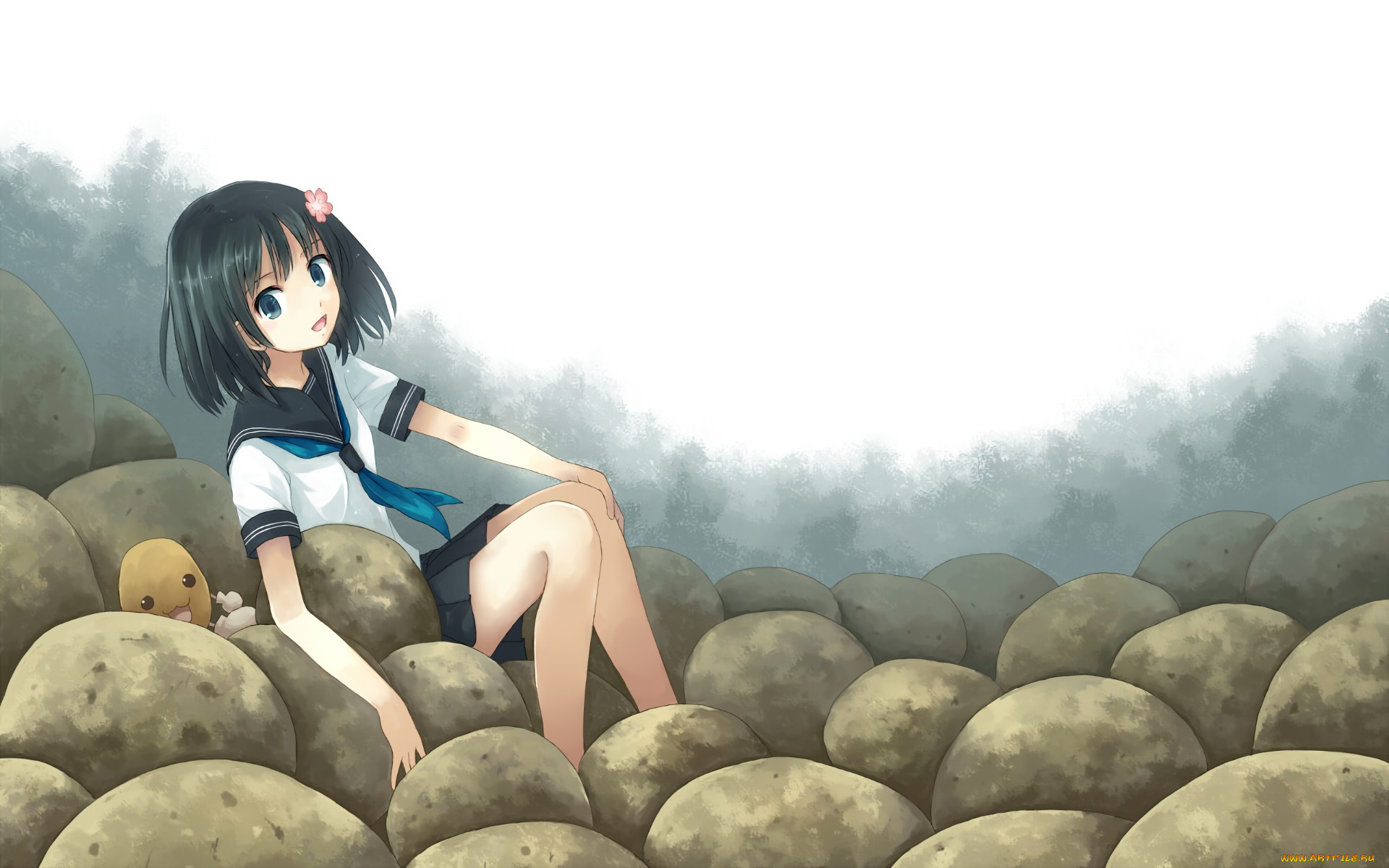 аниме, unknown, , другое, фон, взгляд, девушка