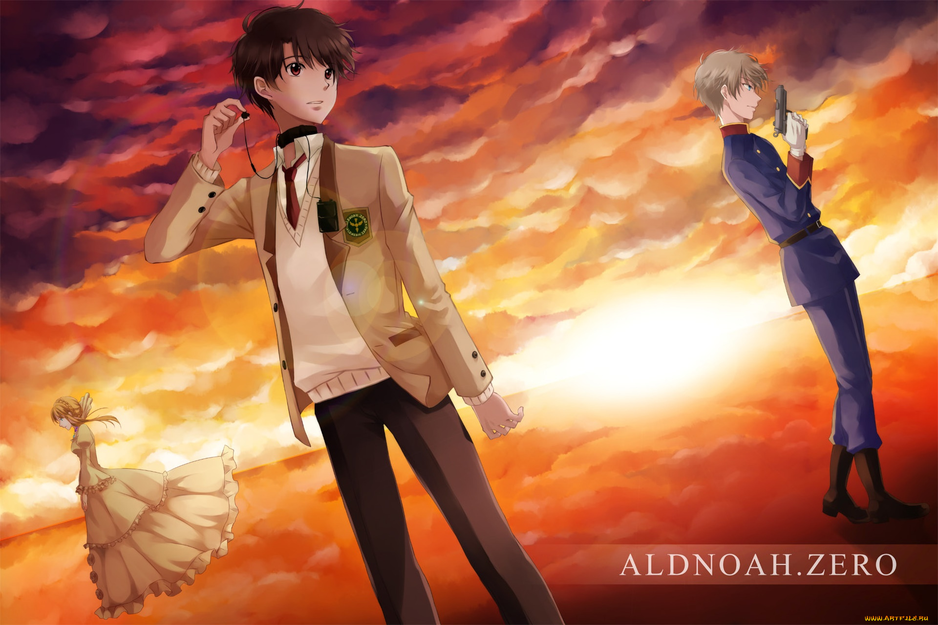 аниме, aldnoah, zero, фон, взгляд, парень