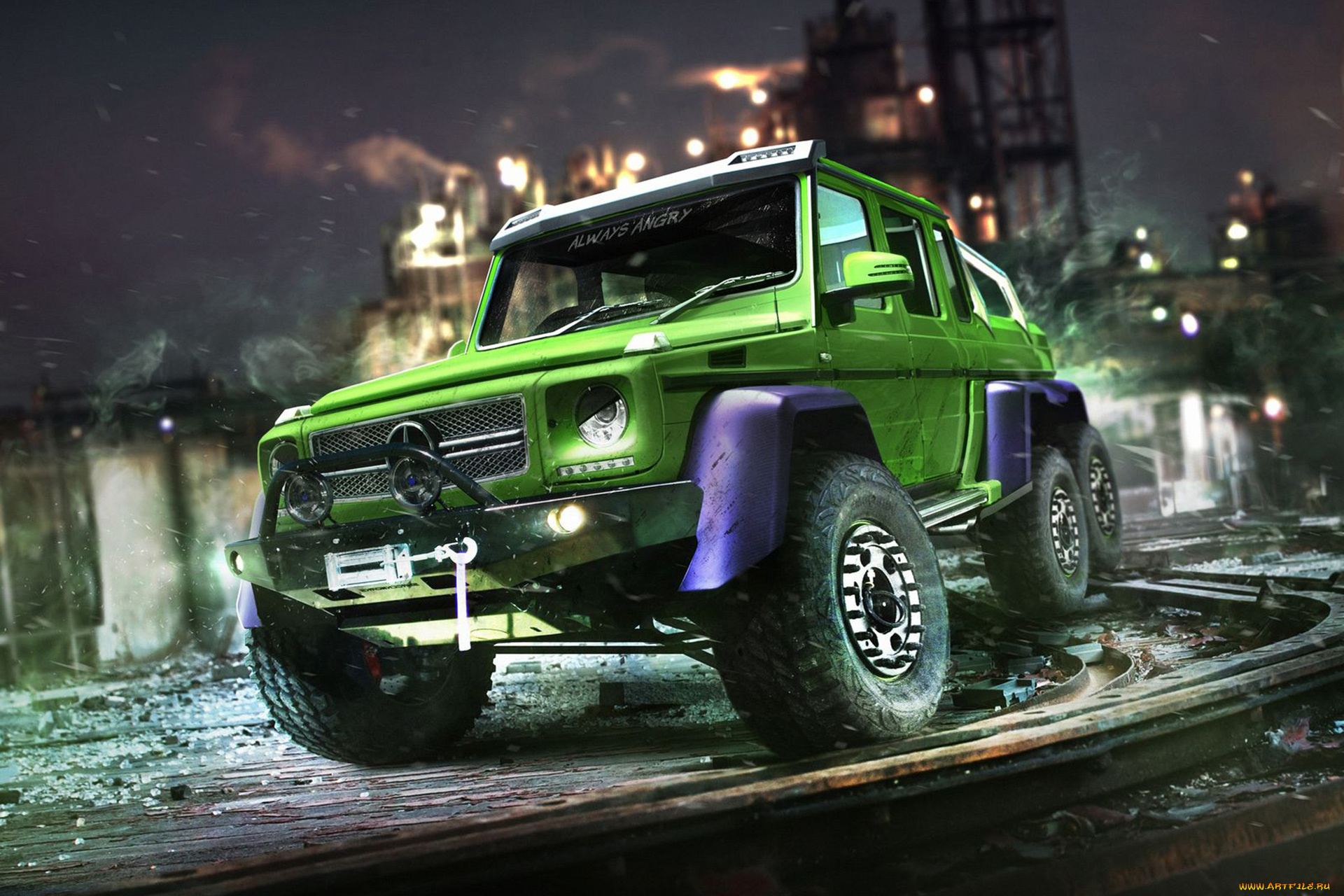 автомобили, виртуальный, тюнинг, mercedes-benz, g63, amg, 6x6, the, hulk, халк