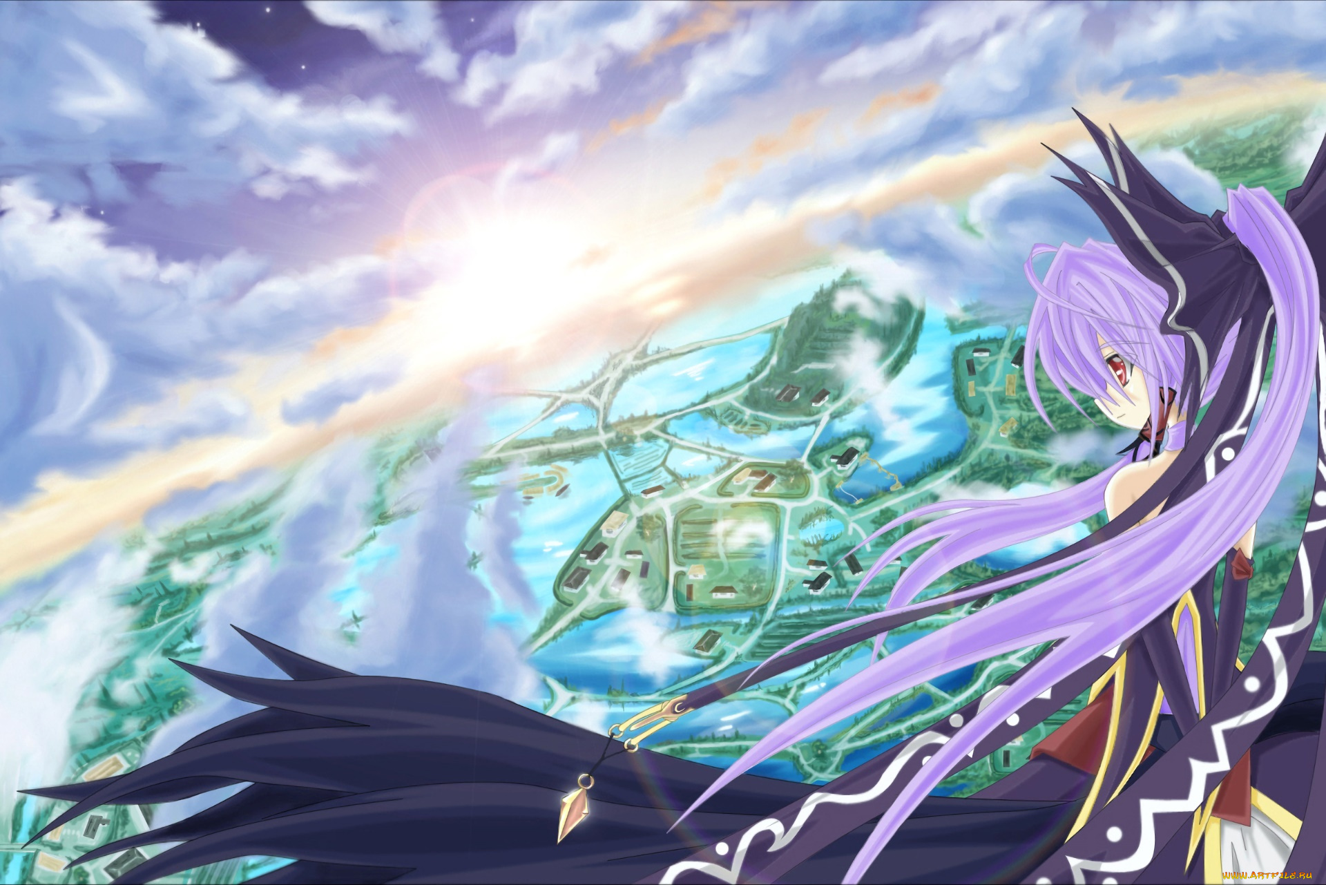 аниме, touhou, взгляд, фон, девушка