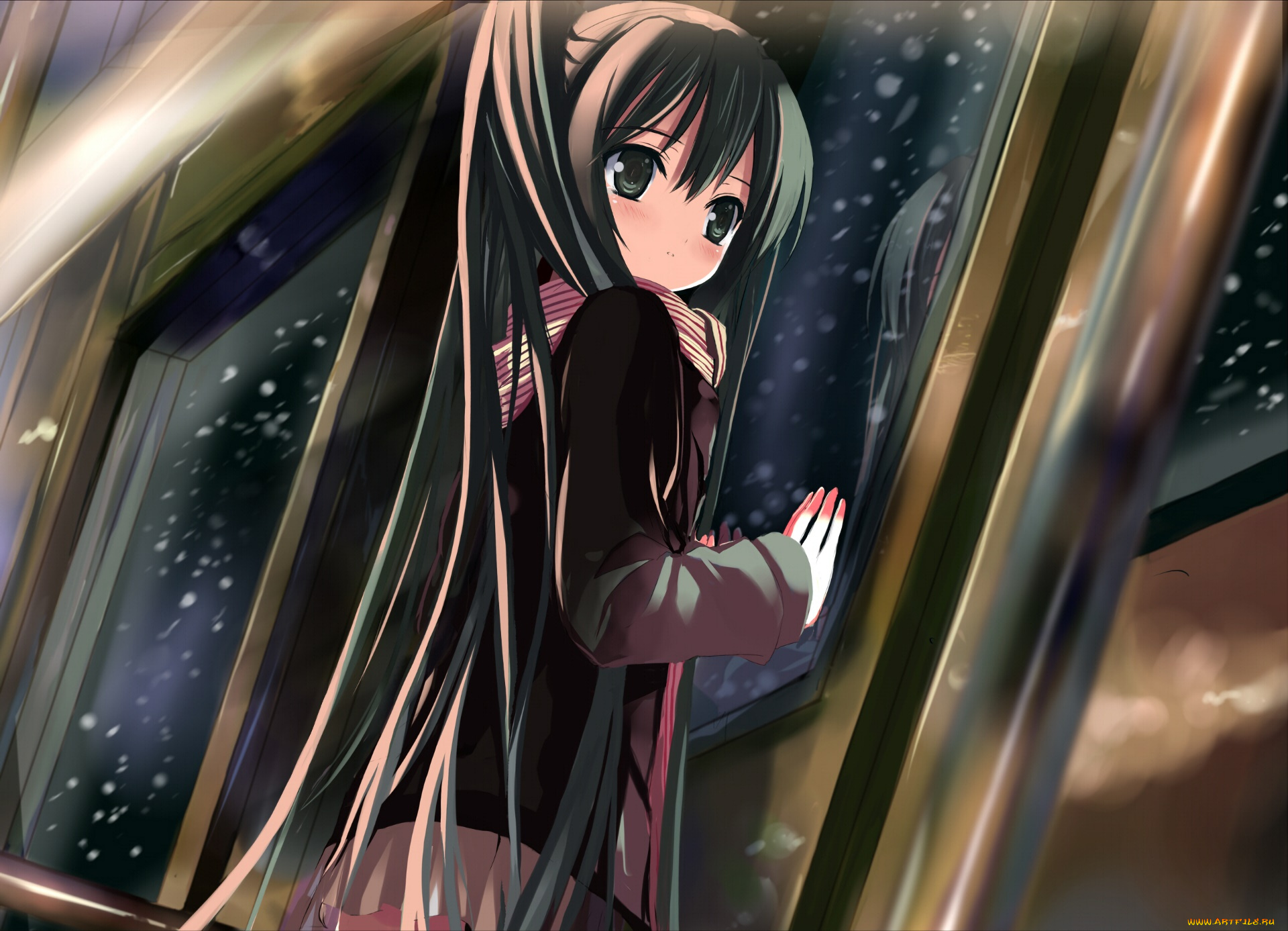 аниме, vocaloid, фон, взгляд, девушка