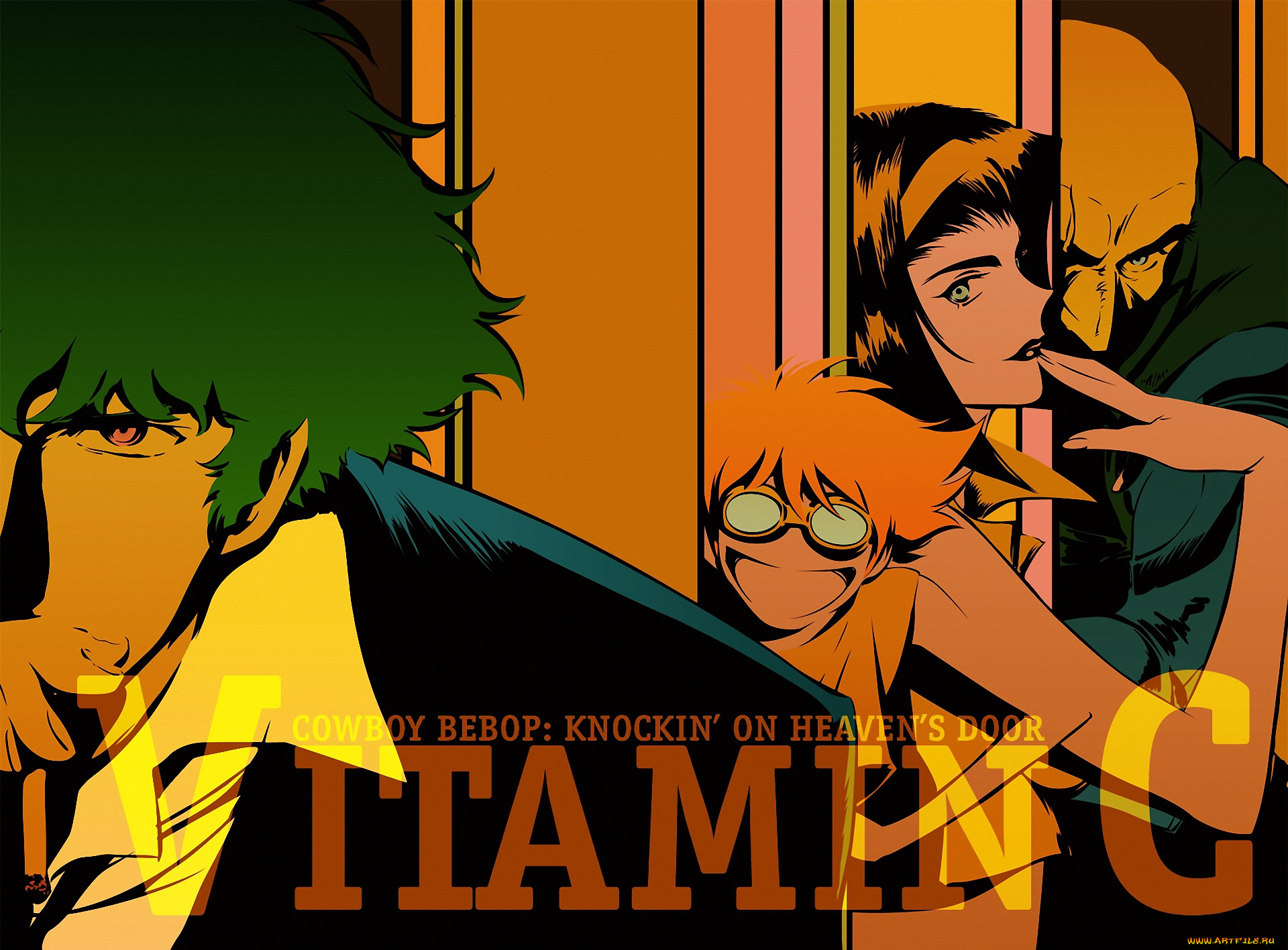 аниме, cowboy, bebop, ed, faye, jet, spike