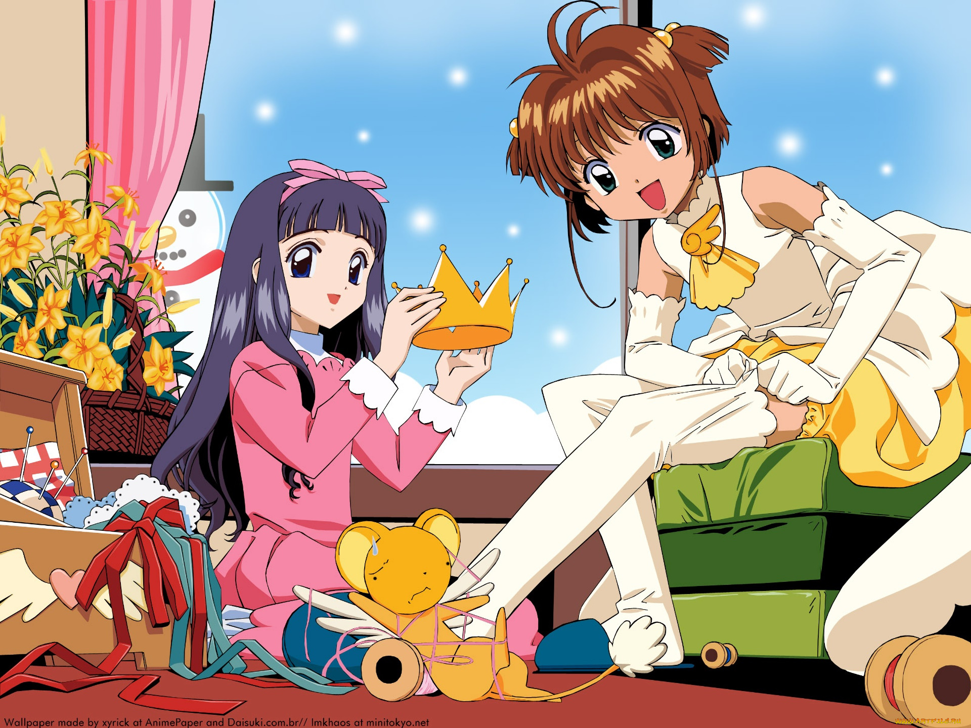 cardcaptor, sakura, аниме, card, captor, sakura, фон, взгляд, девушки