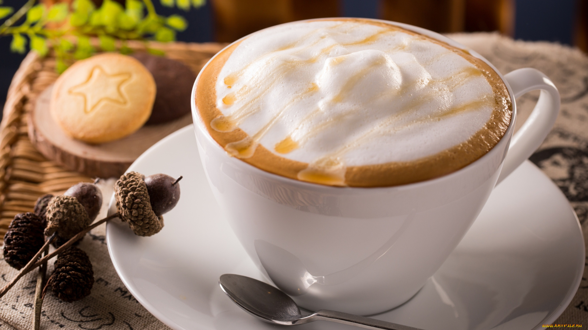 еда, кофе, , кофейные, зёрна, чашка, печенье, пенка