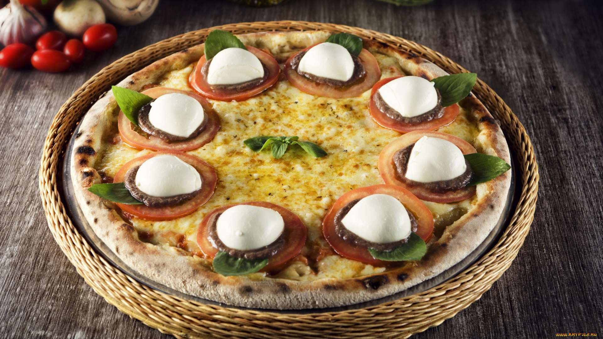 еда, пицца, начинка, сыр, hot, cheese, tomato, овощи, помидоры