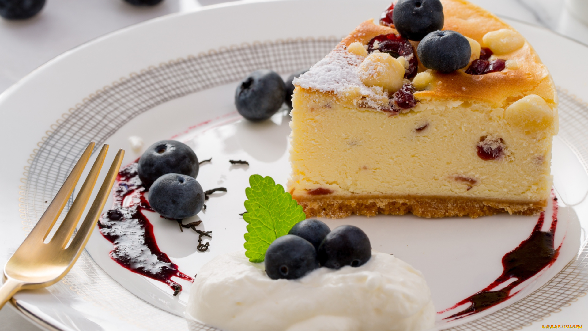 еда, пироги, десерт, голубика, торт