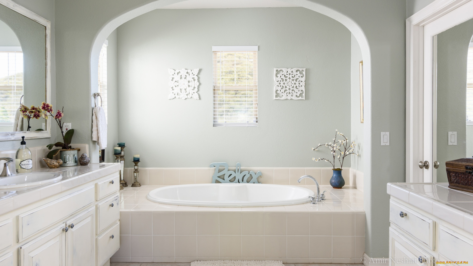 интерьер, ванная, и, туалетная, комнаты, дизайн, ванная, сантехника