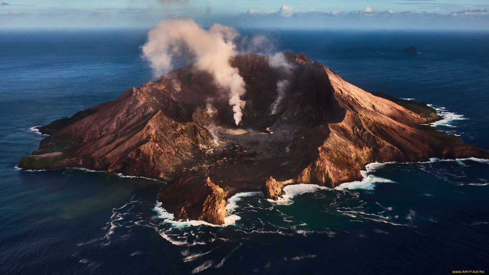 природа, побережье, вулкан