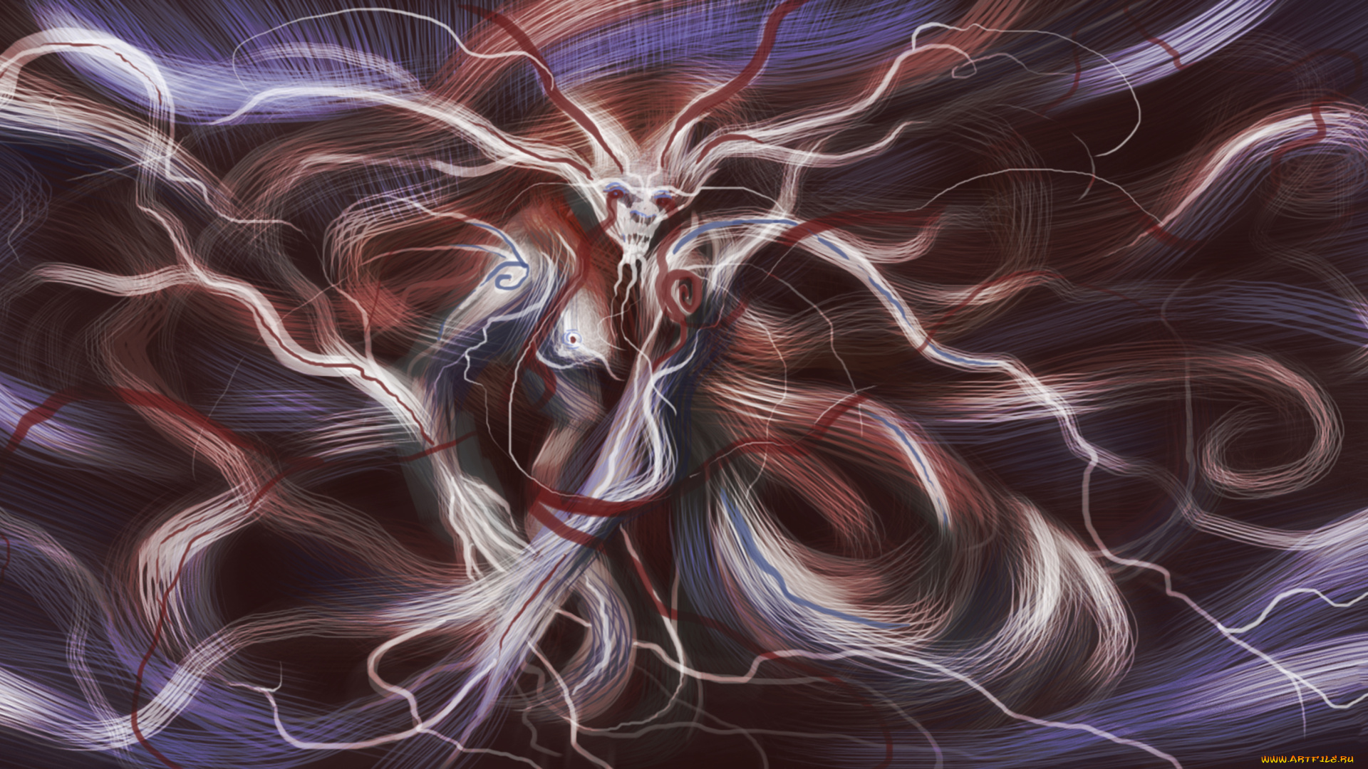 рисованное, абстракция, существо, фон