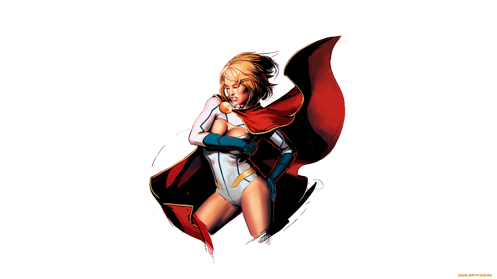 рисованное, комиксы, униформа, фон, девушка