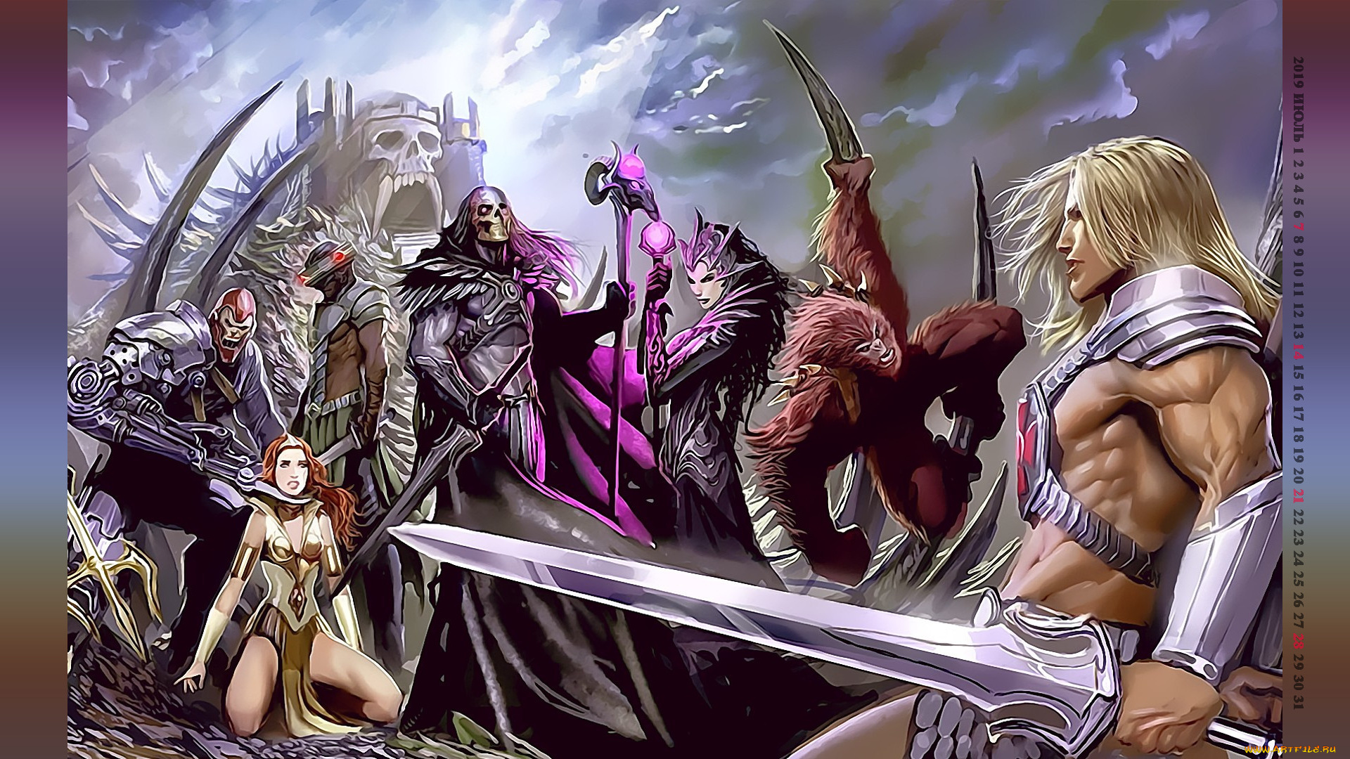 календари, фэнтези, 2019, calendar, оружие, плен, существо, женщина, девушка, мужчина