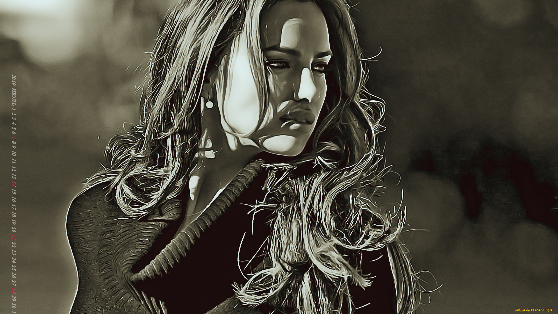 календари, компьютерный, дизайн, 2019, calendar, женщина, девушка